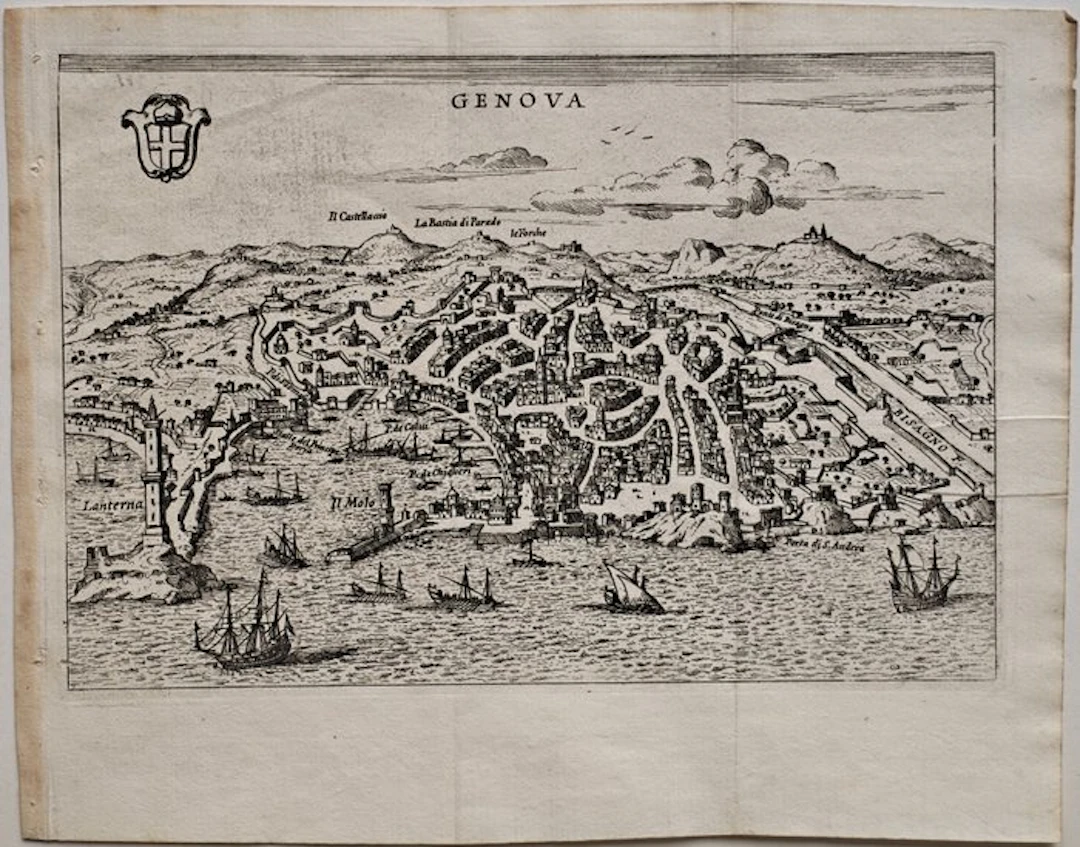 Italy - Genoa; Francesco Scoto (1548/ 1622) - mappa...