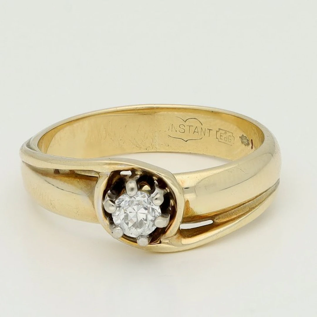 Ring - 14 kt. Yellow gold Diamond (Natural)