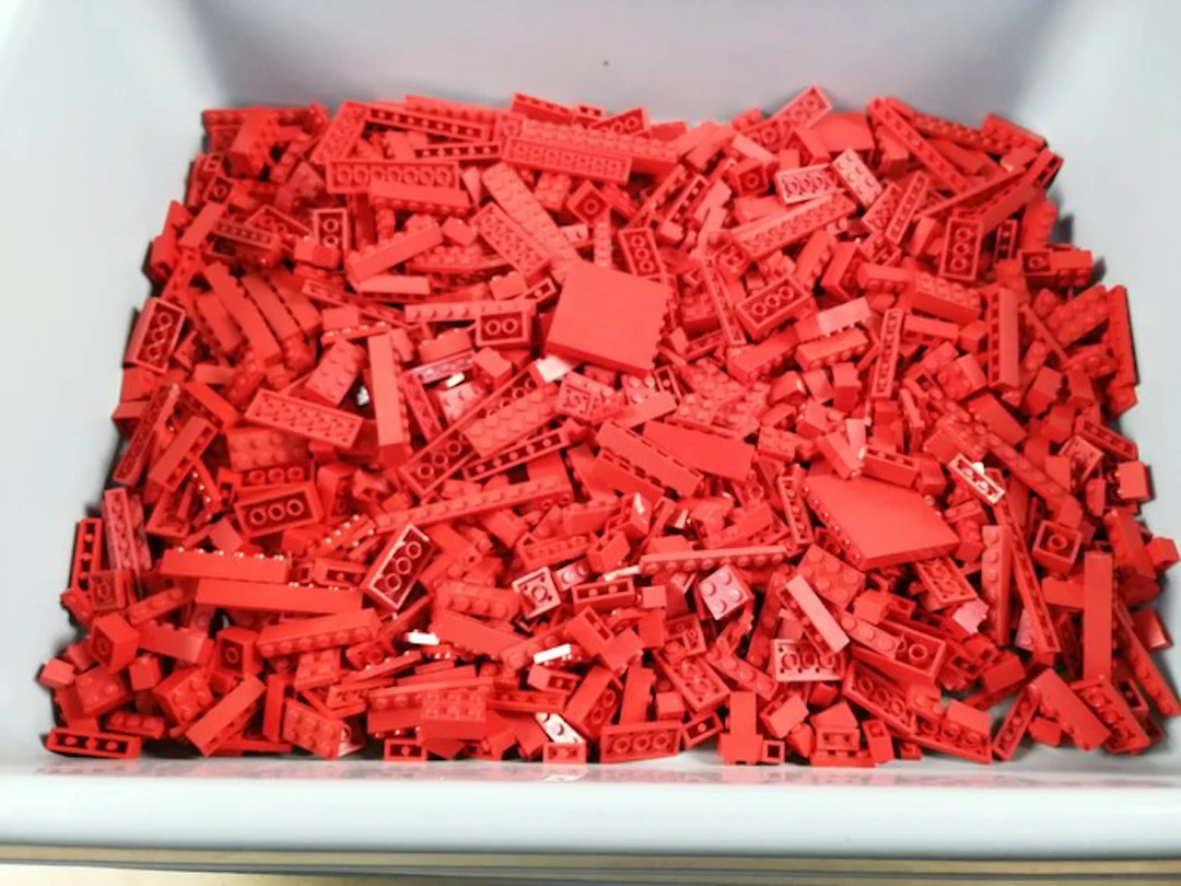 LEGO - geen serie - 01. Partij van 1000 rode bouwstenen - 1990-2000