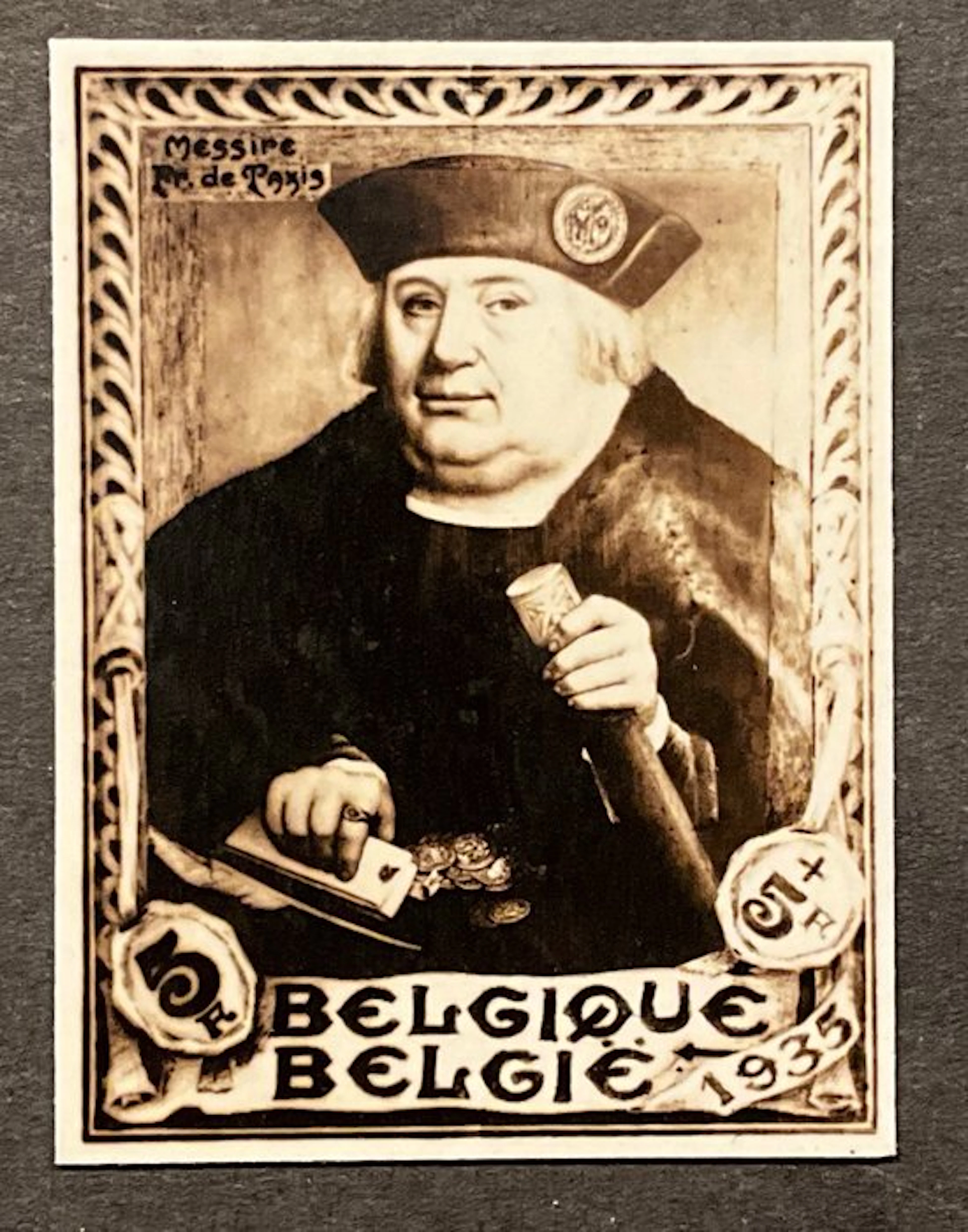 Belgium 1935 - Photographic proof print of the approved...