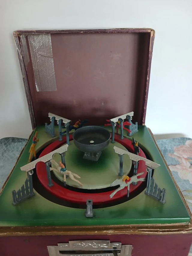 Jeu de Course - 1920 - antique mechanical horse racing game