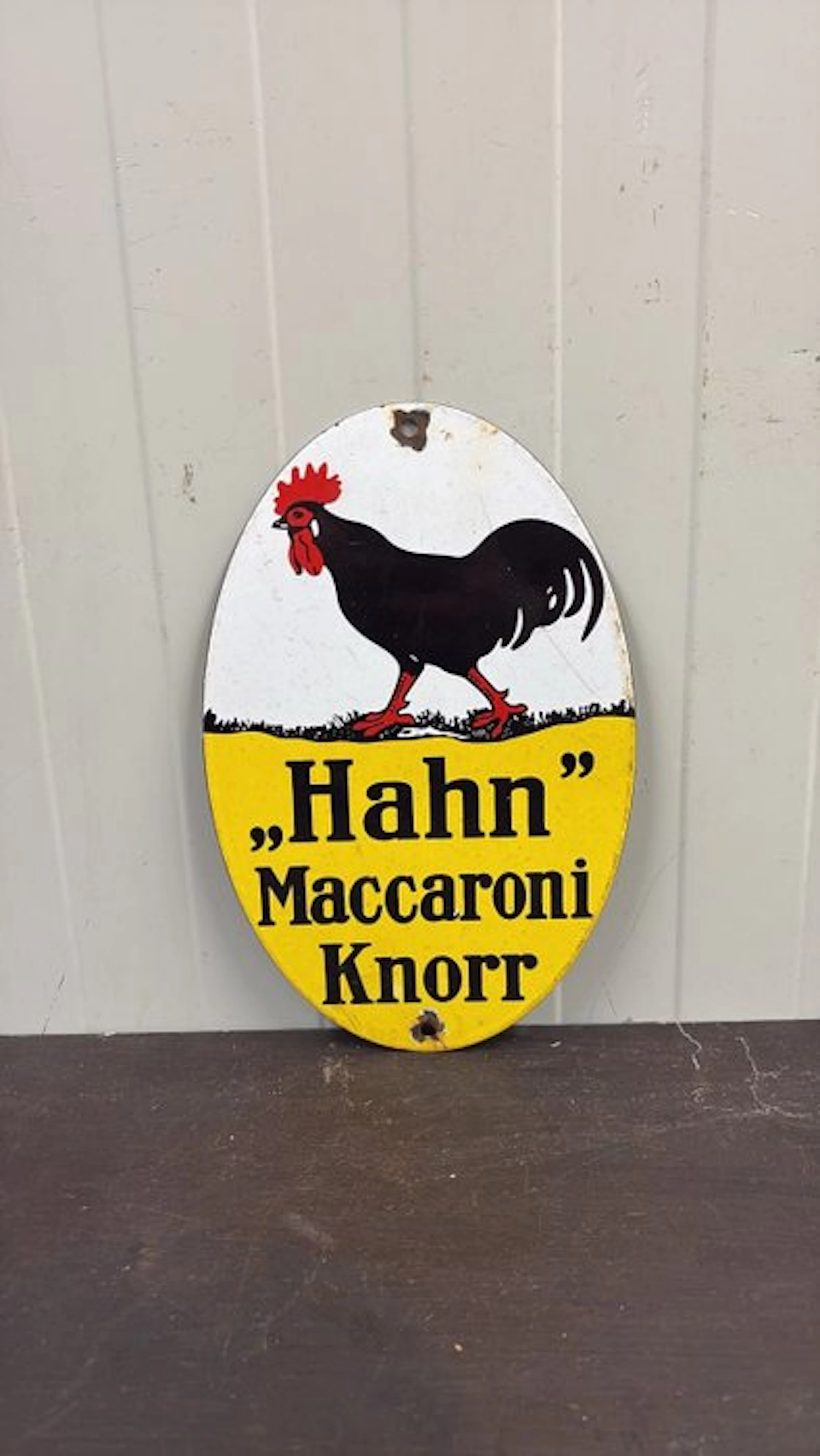 Knorr “Hahn” Macaroni – Vintage enamel advertising sign - Enamel sign - Enamel
