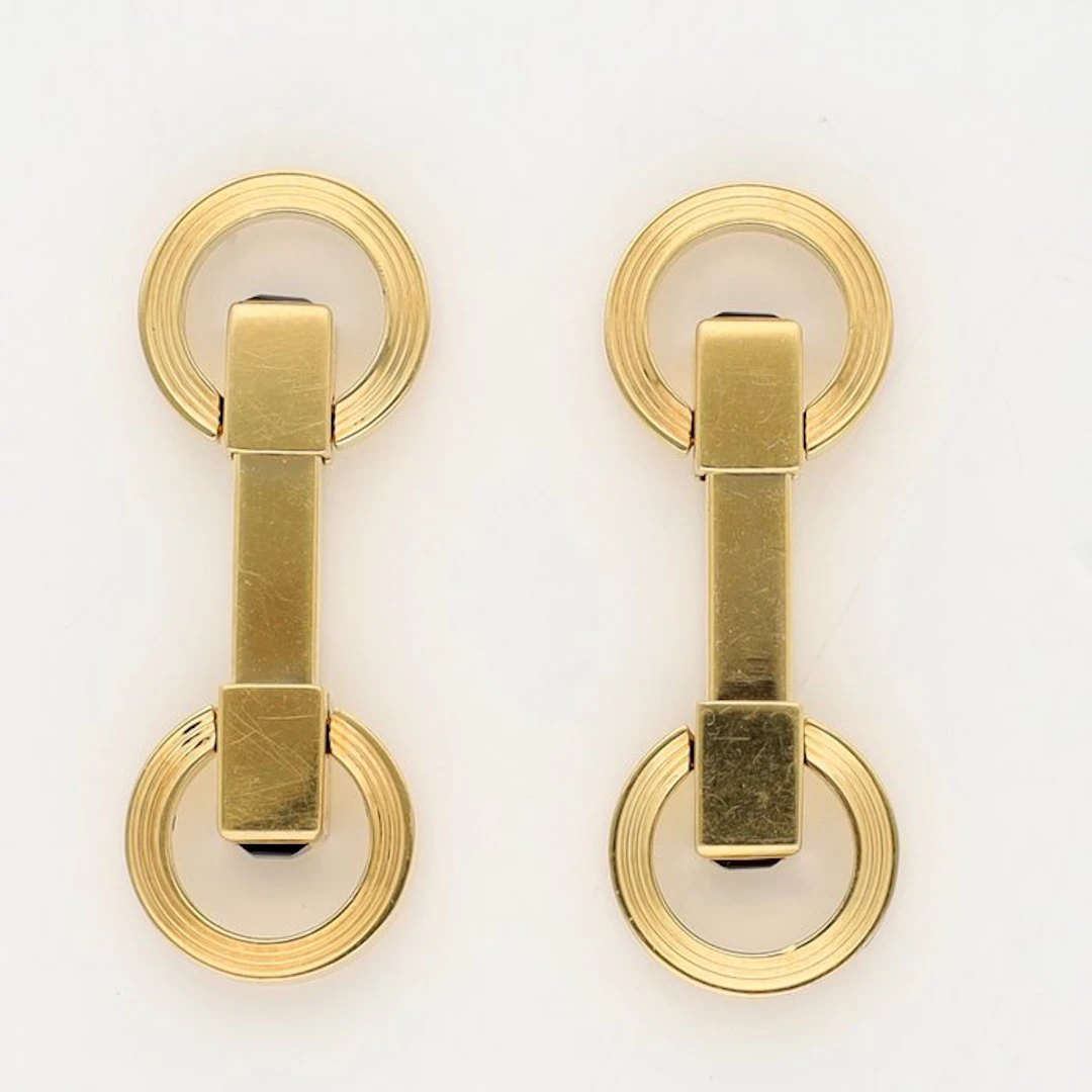 Cufflinks - 18 kt. Yellow gold - Sapphire