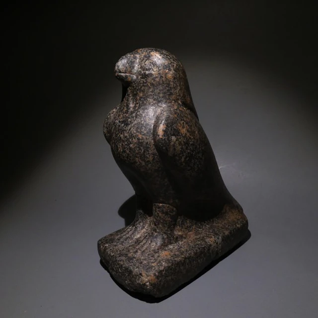 Ancient Egyptian Granodiorite Horus Falcon Sculpure