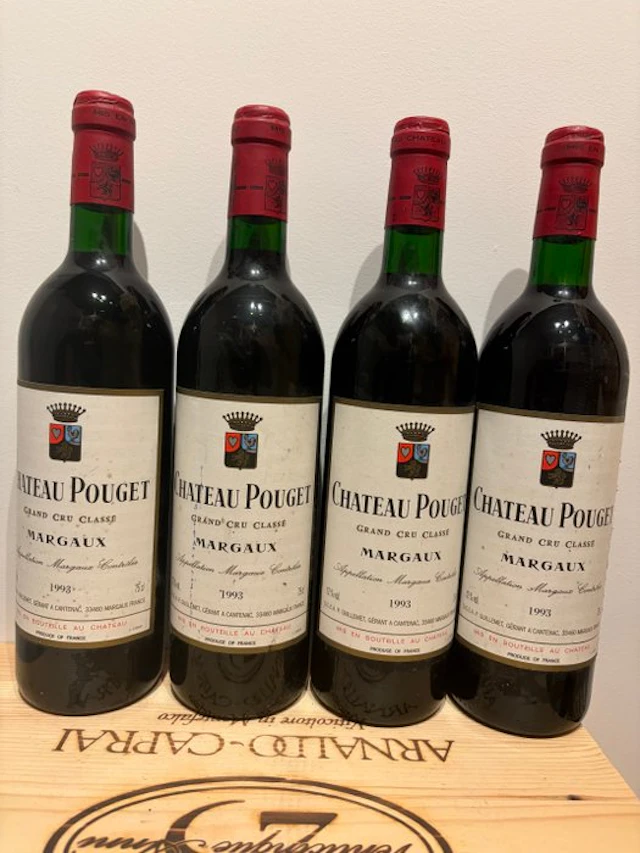 1993 Chateau Pouget - Margaux 4ème Grand Cru Classé - 4 Bottles (0.75L)