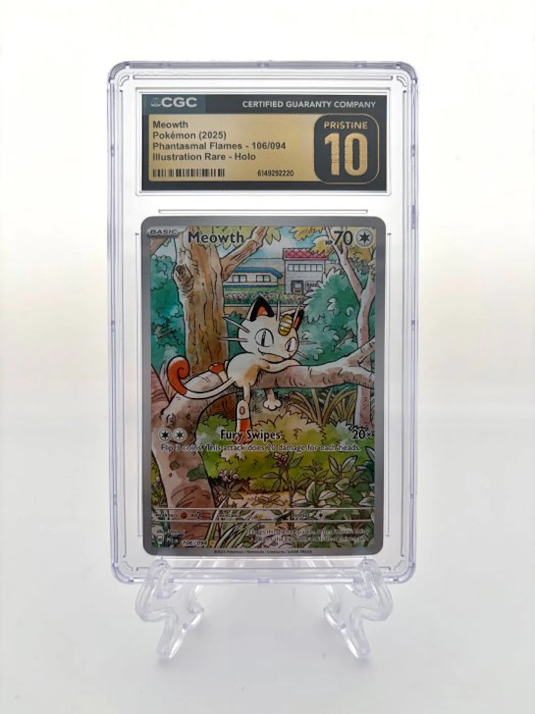 Pokémon - 1 Graded card - Meowth - Phantasmal Flames - 106/094 - CGC