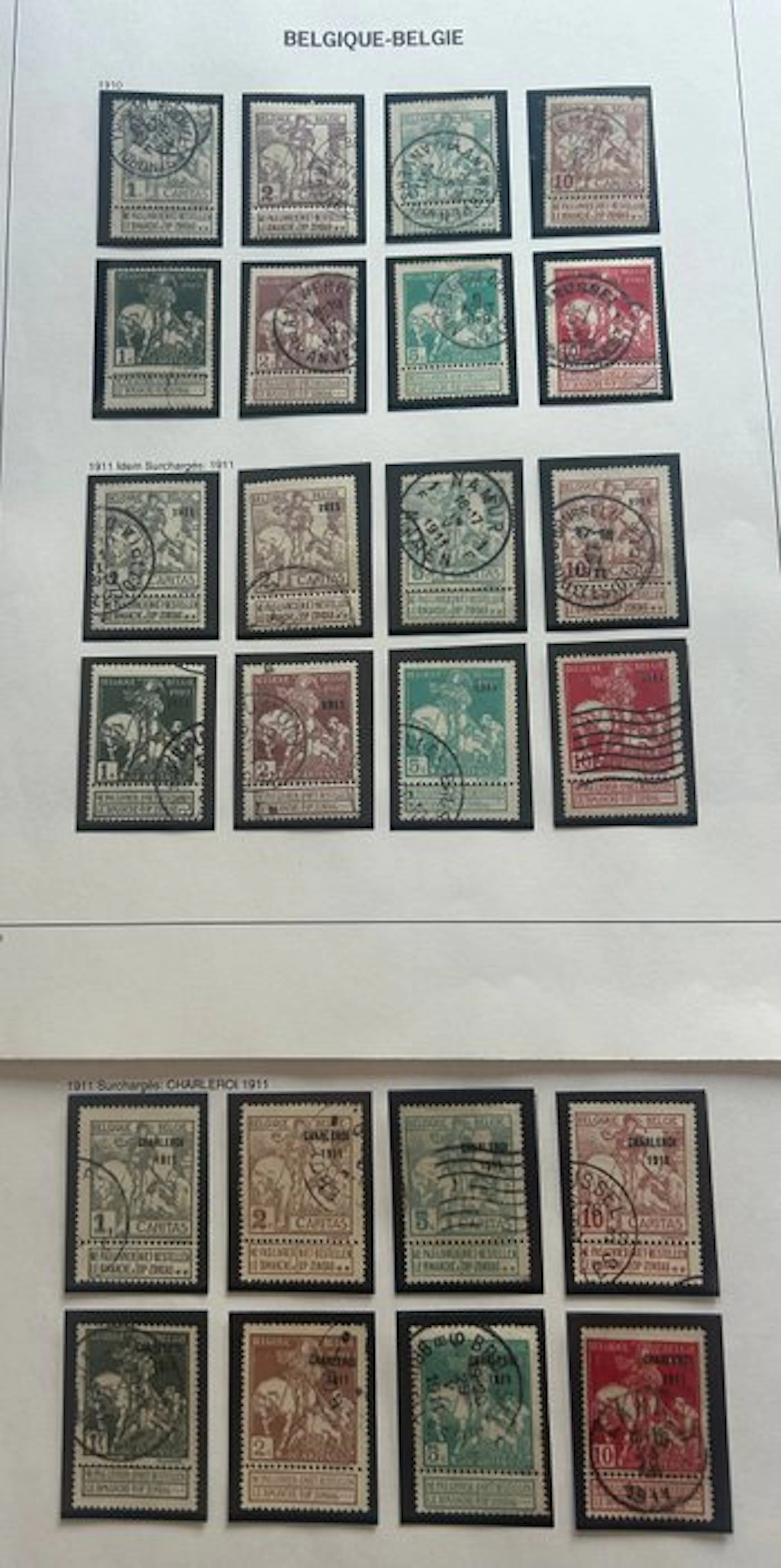 Belgium 1910/1911 - 3 complete Caritas series including...