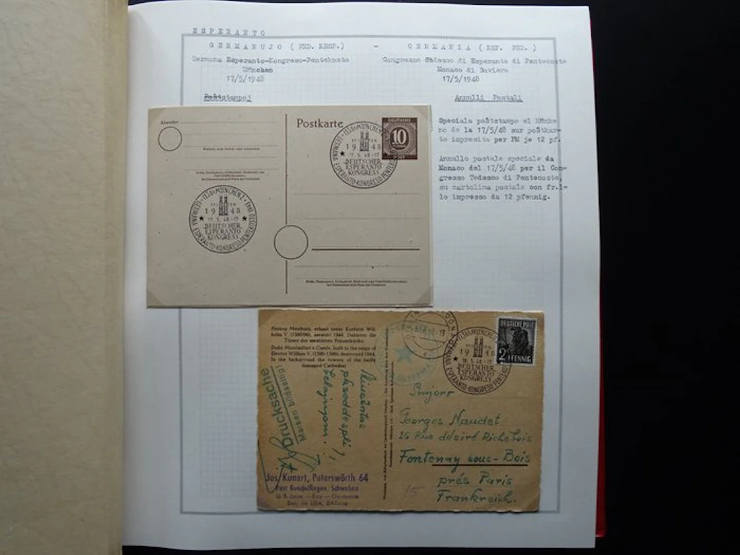 World 1948 - Esperanto in philately mounted on album...