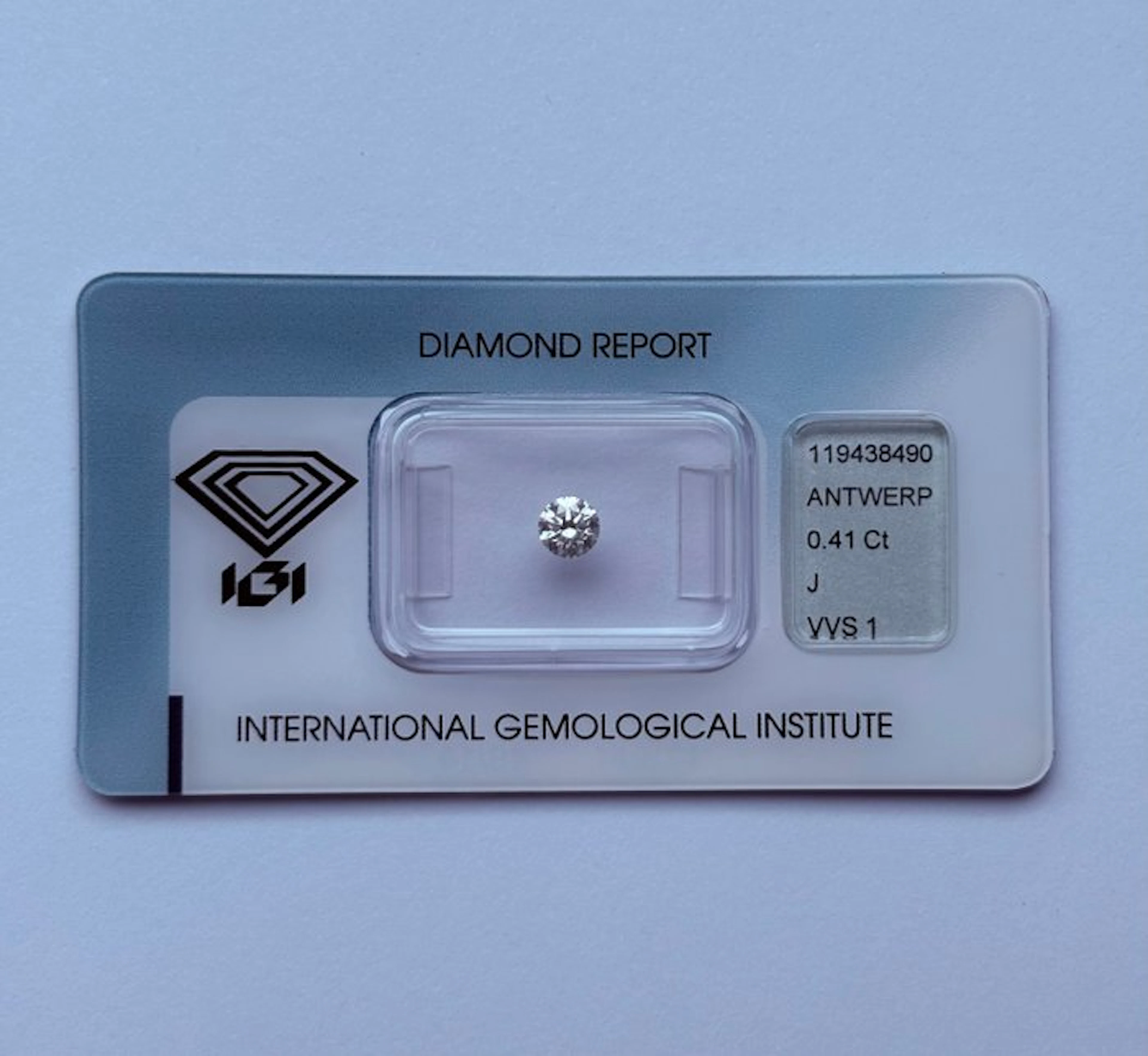 1 pcs Diamond (Natural) - 0.41 ct - Round - J - VVS1...