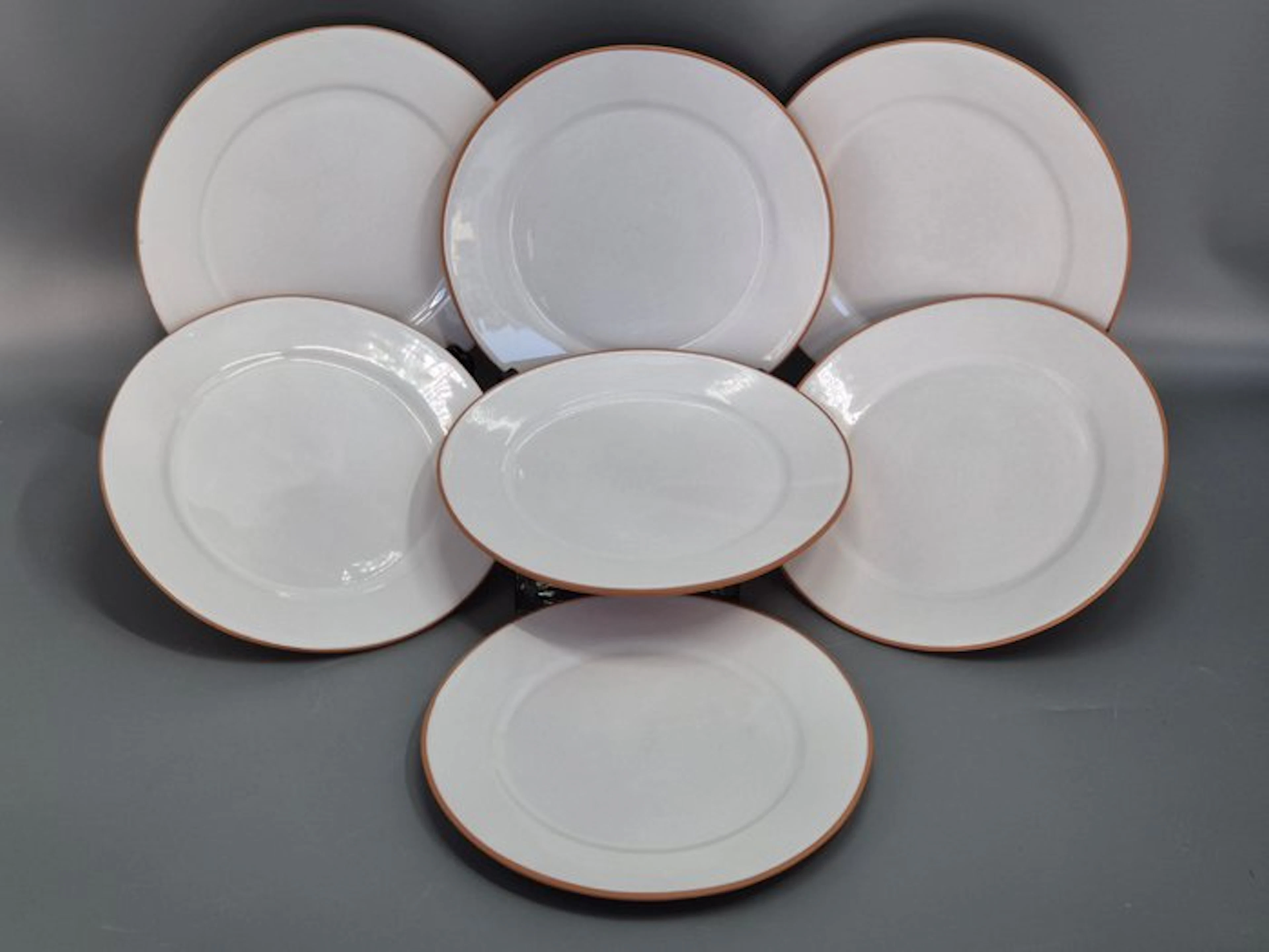 Inta Cado Keramik Teller Set 7-teilig Terrakotta Weiß - Dinner set - Porcelain