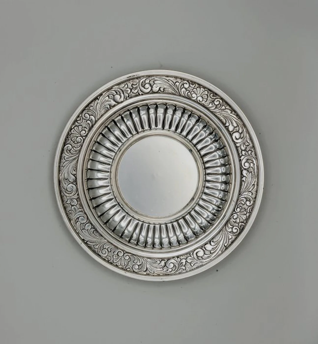 Finely Hand Embossed - Dish - .800 silver