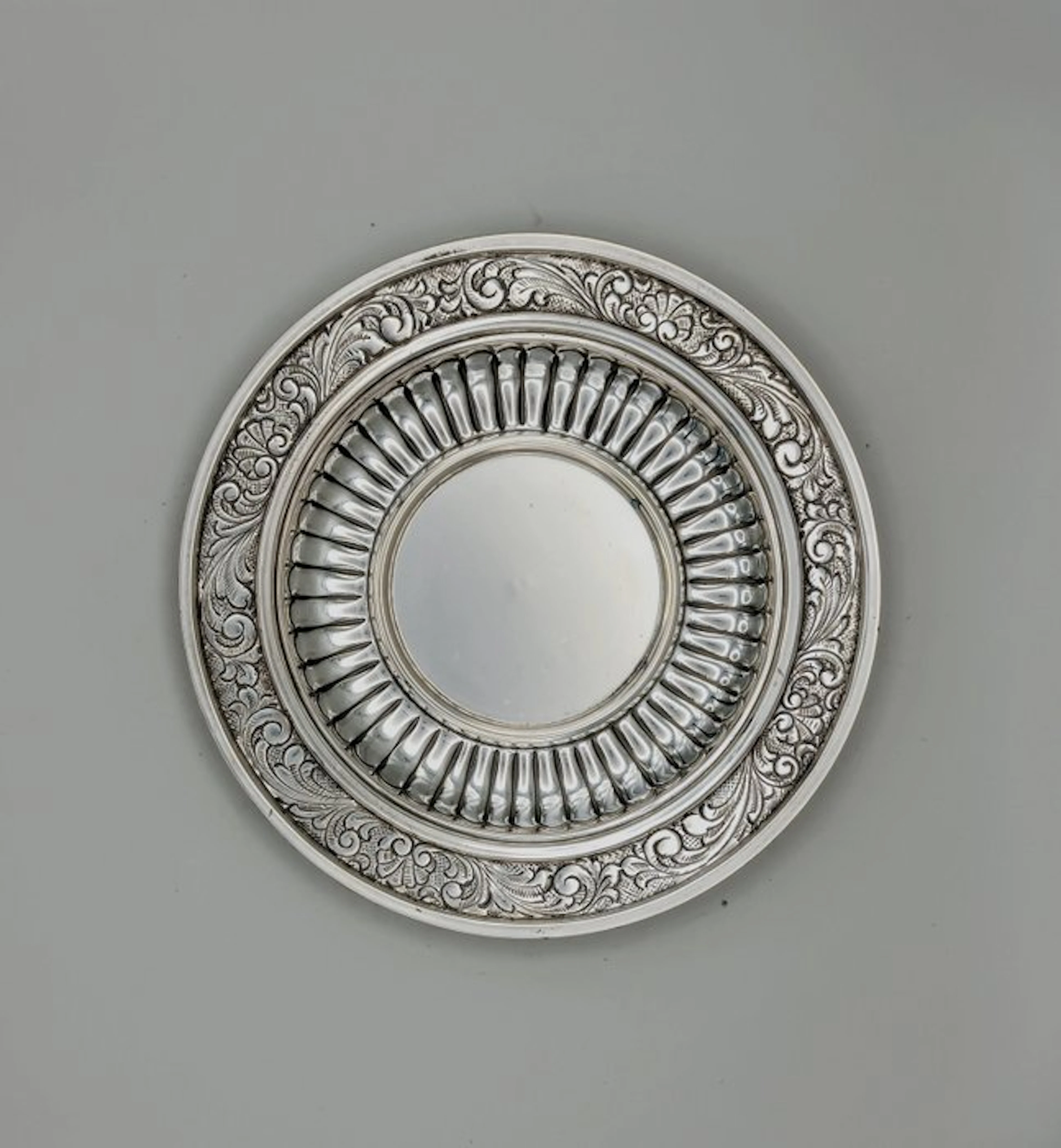 Finely Hand Embossed - Dish - .800 silver