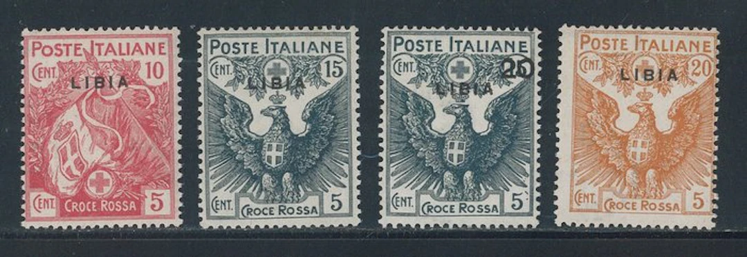 Italian Libya - Red Cross, series cpl. no. 13/16.