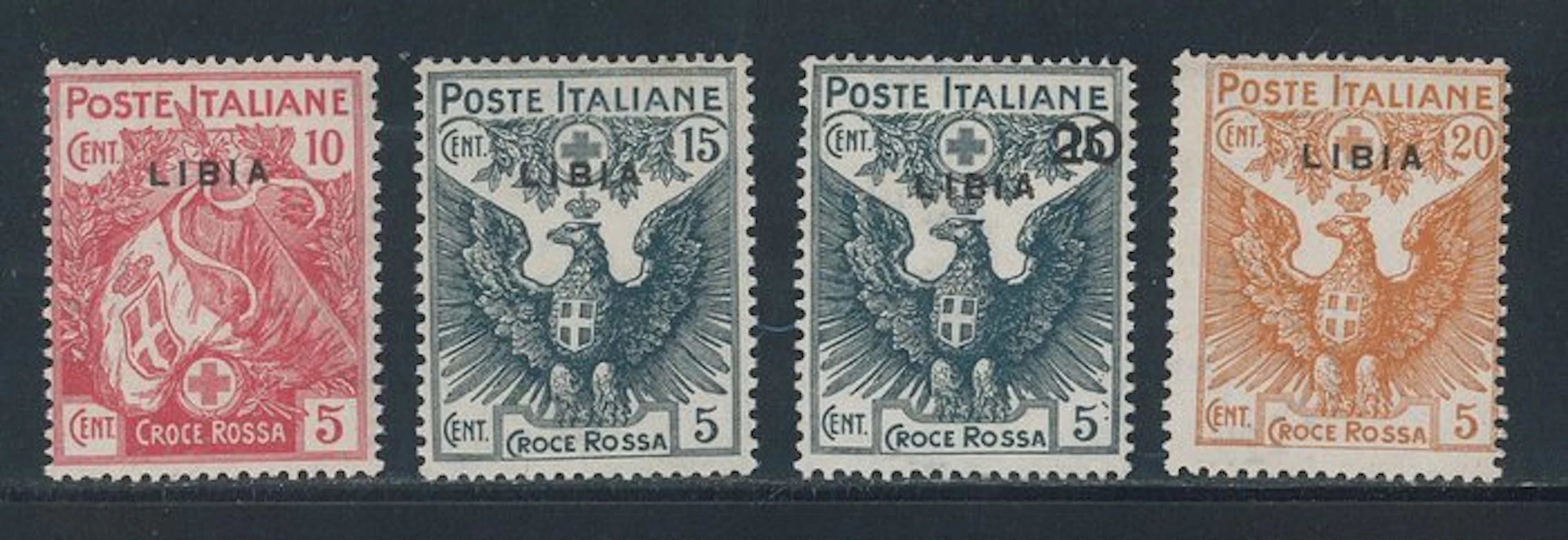 Italian Libya - Red Cross, series cpl. no. 13/16.