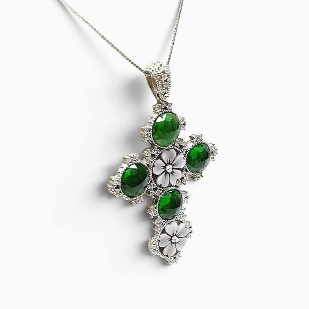 Silver - Necklace with pendant - handmade