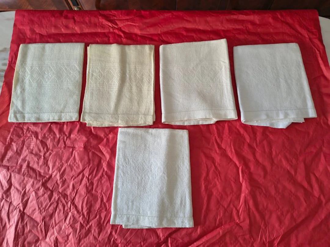 Towel (6) - 115 cm - 70 cm - Vintage set 100% cotton