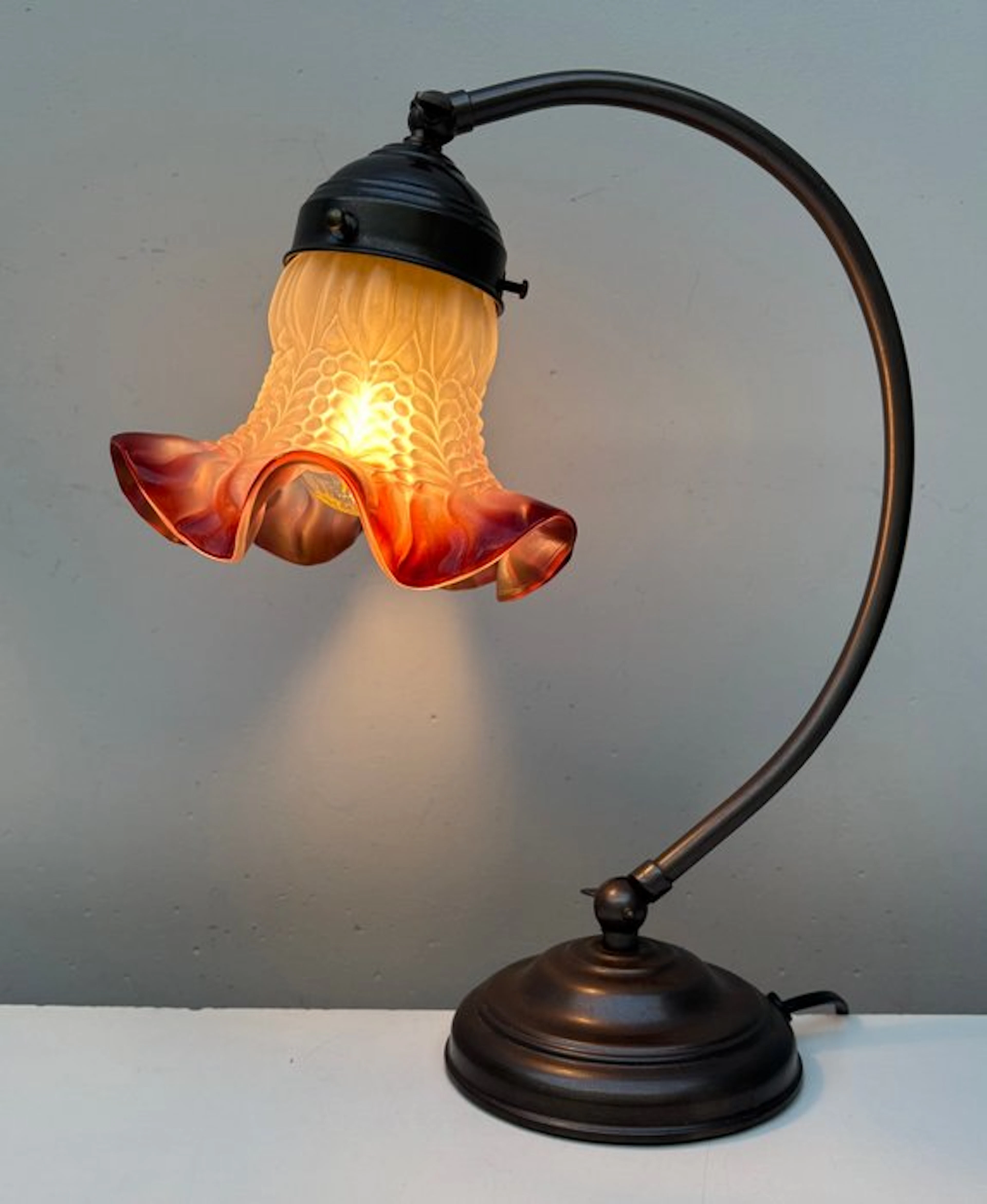 Desk lamp - Brass, Glass - Stylish desk lamp