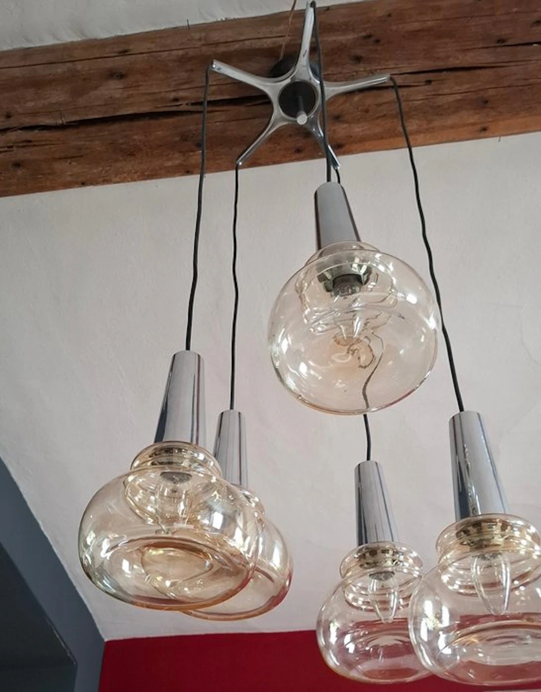 Massive - Ceiling lamp - Vintage pendant light with 5 glass globes - Glass