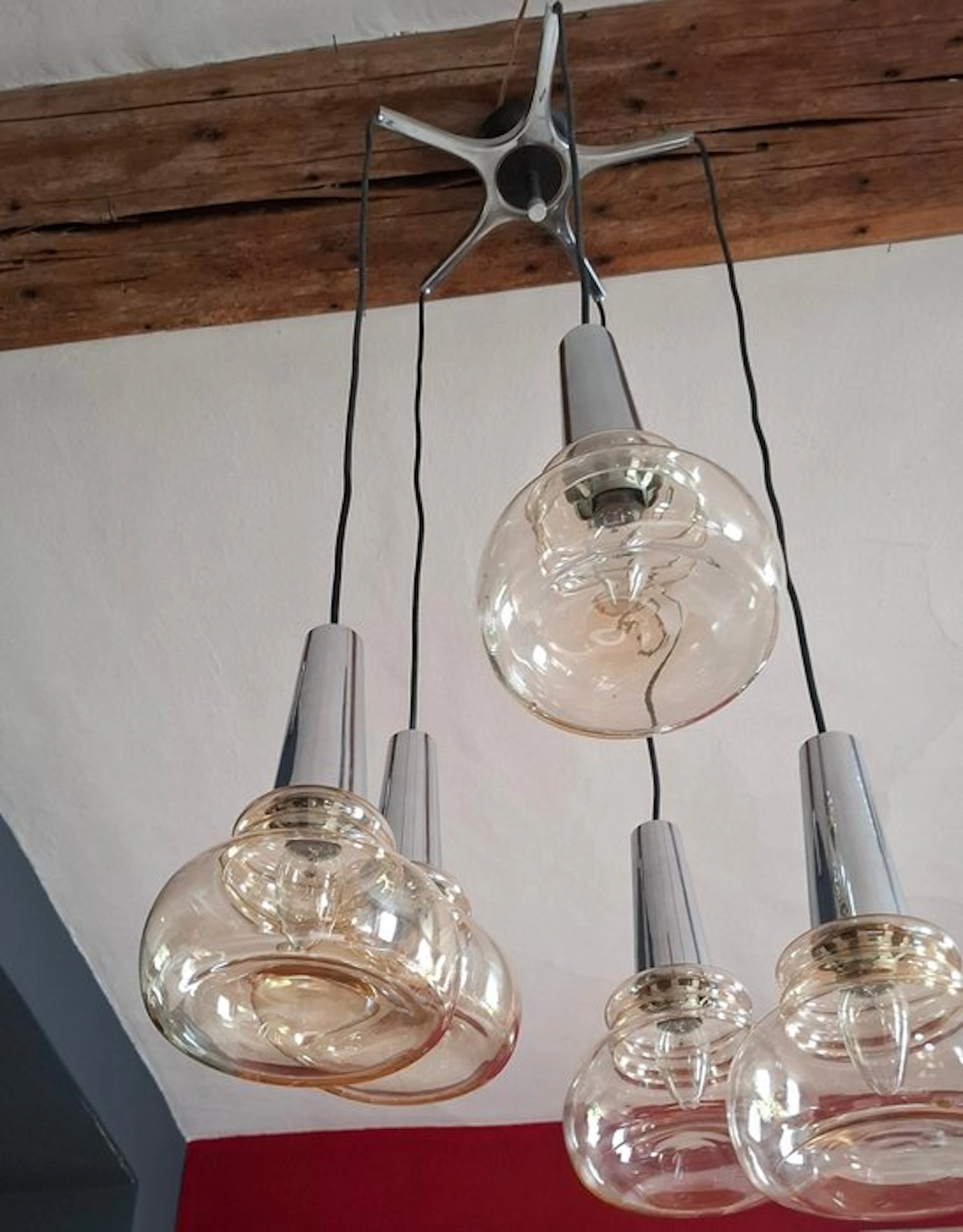 Massive - Ceiling lamp - Vintage pendant light with 5 glass globes - Glass