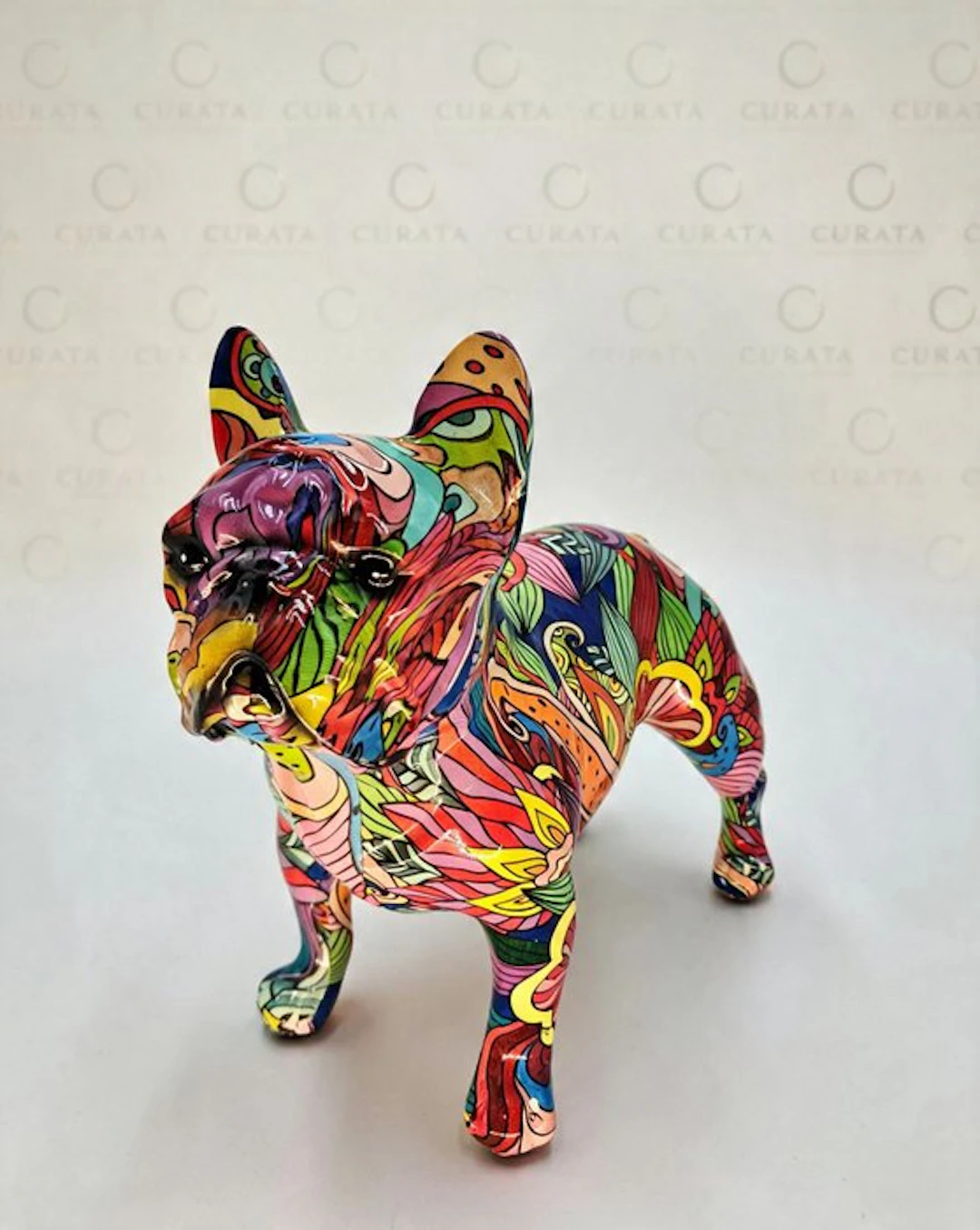 Figurine - Bulldog Francese Decorativo in Resina Stile Pop Art - Resin