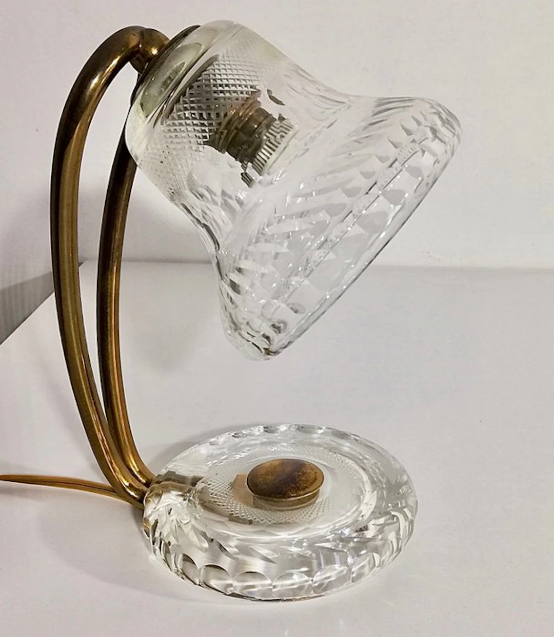 Table lamp - Artistic design 1940s - Artistic blown Murano glass, Gilded brass