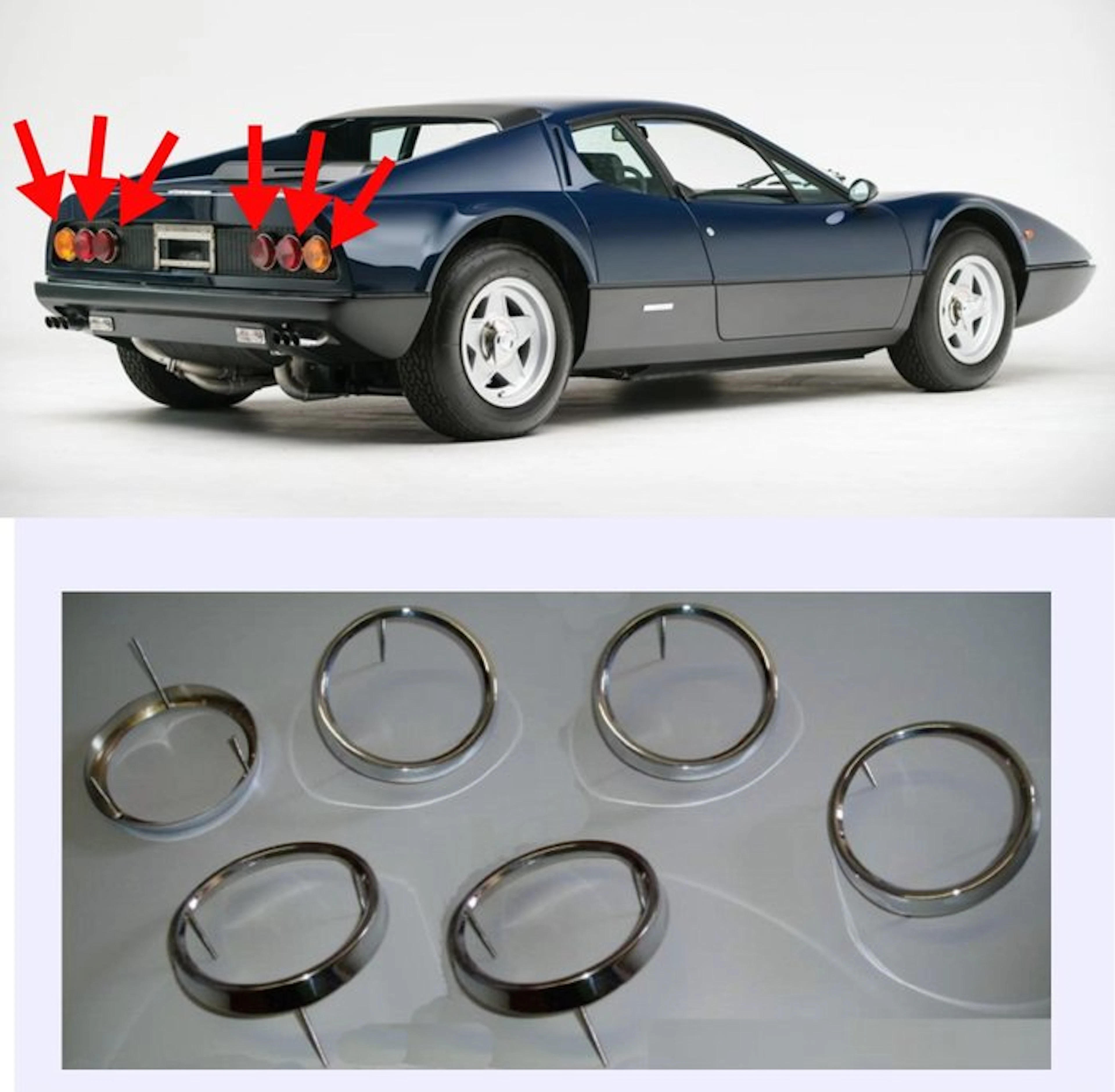Ferrari 365 GT4 BB - Ferrari 365 GTC4 - Original chrome...
