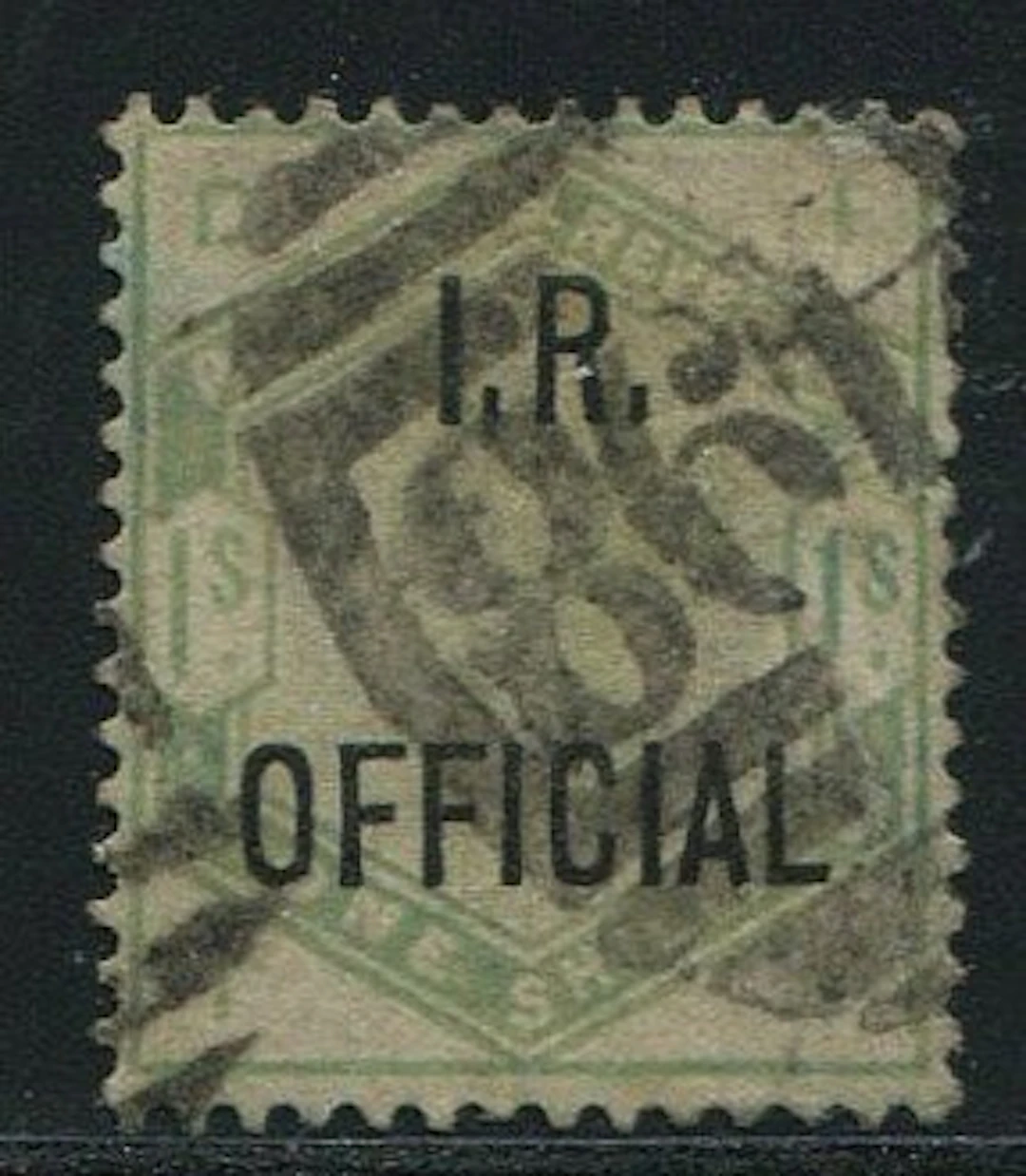 Great Britain 1885 - 1 shilling dull green IR OFFICIAL - Stanley Gibbons O7