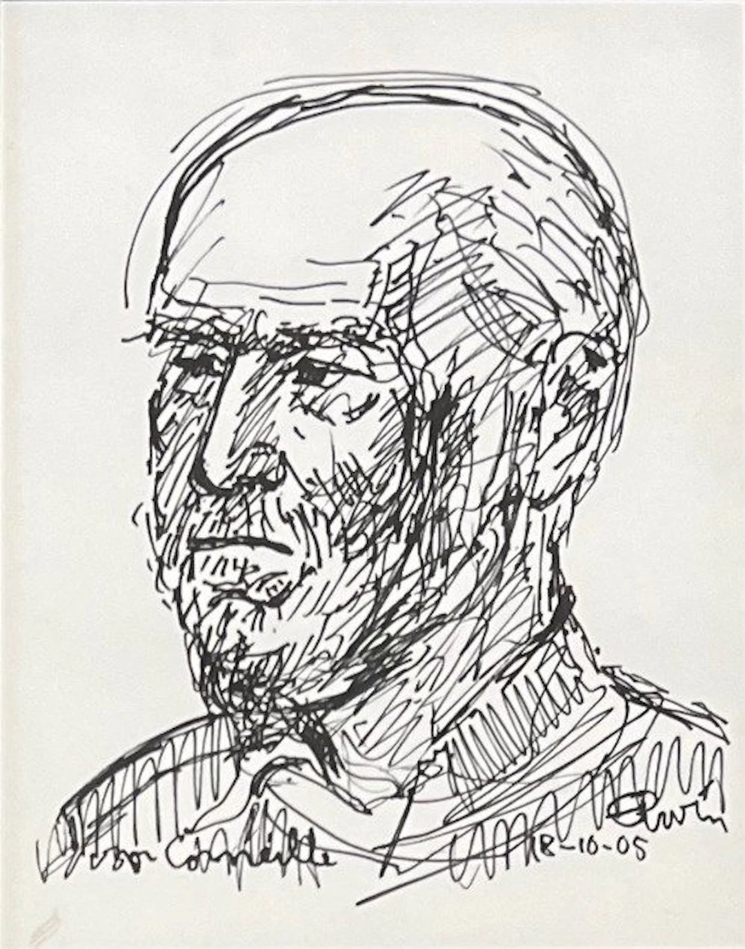 Erwin de Vries (1929-2018) - Portrait du peintre Cobra Guillaume Corneille