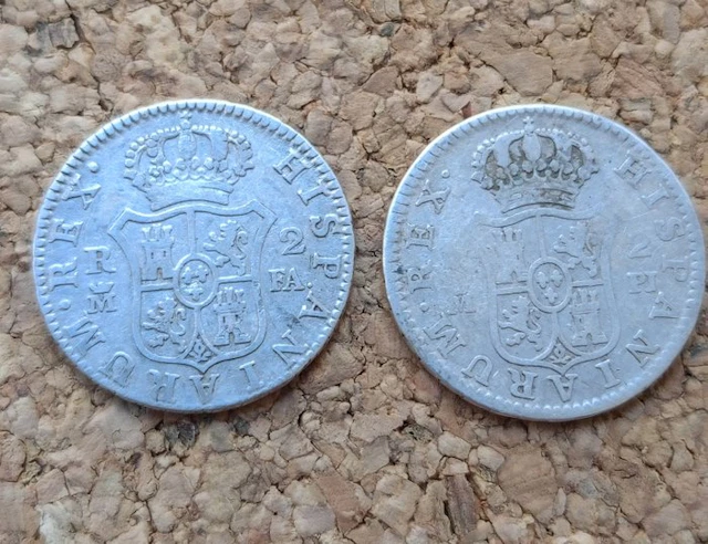 Spain. 2 Reales 1778-1800 Madrid (2 coins) (No reserve price)