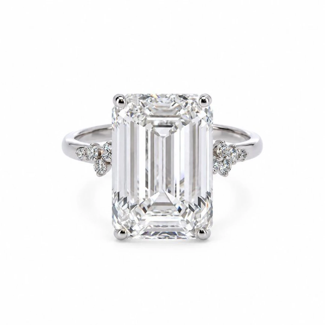 Ring - 14 kt. White gold - 10.25ct. tw. Diamond (Lab-grown) - Diamond