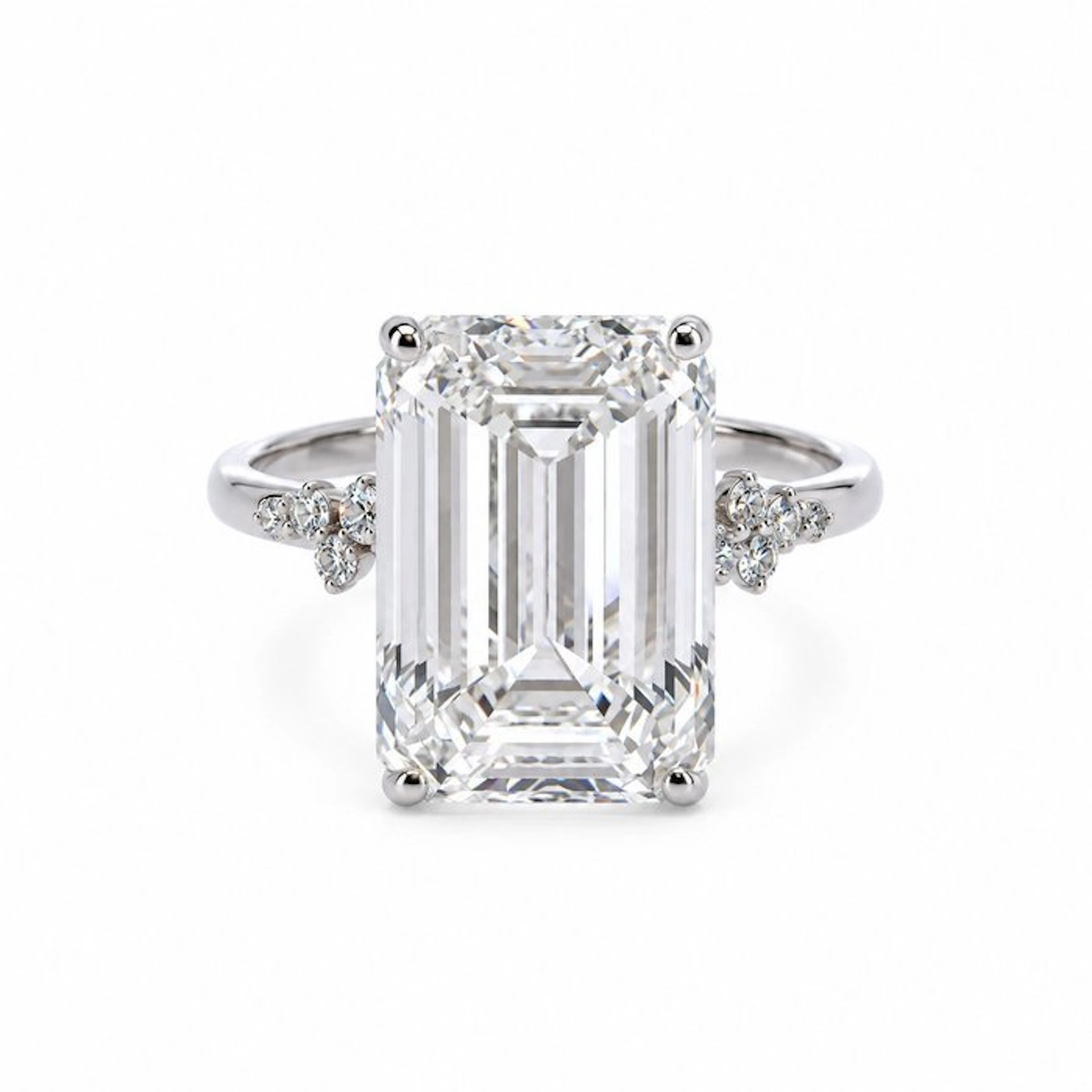 Ring - 14 kt. White gold - 10.25ct. tw. Diamond (Lab-grown) - Diamond