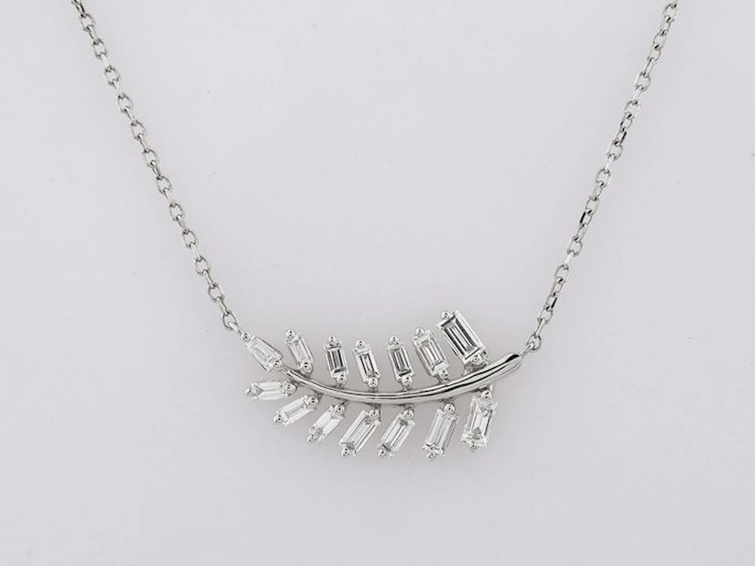 Necklace with pendant - 14 kt. White gold - 0.32ct. tw. Diamond (Natural)