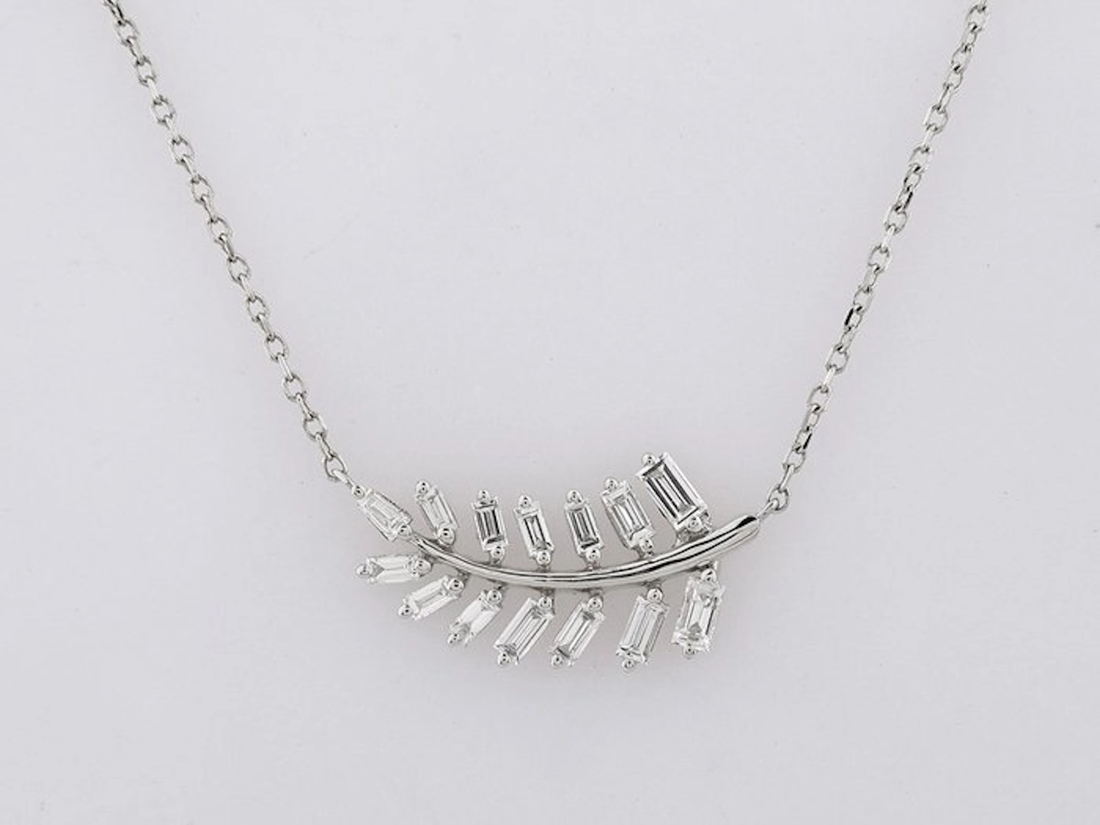 Necklace with pendant - 14 kt. White gold - 0.32ct. tw. Diamond (Natural)