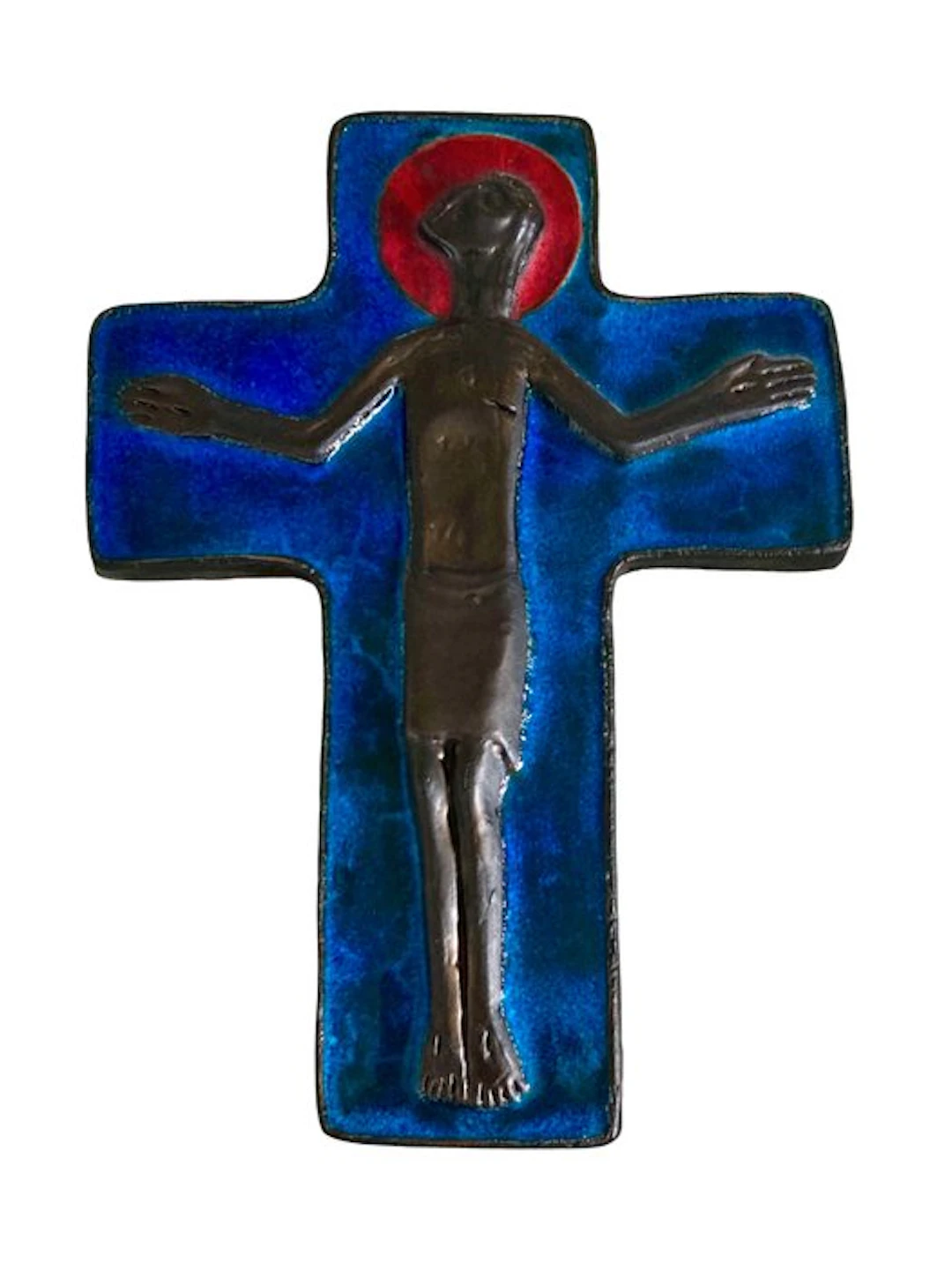 Crucifix - Ceramic - 1950-1960 - Perignem - Rogier Vandeweghe - 22 cm
