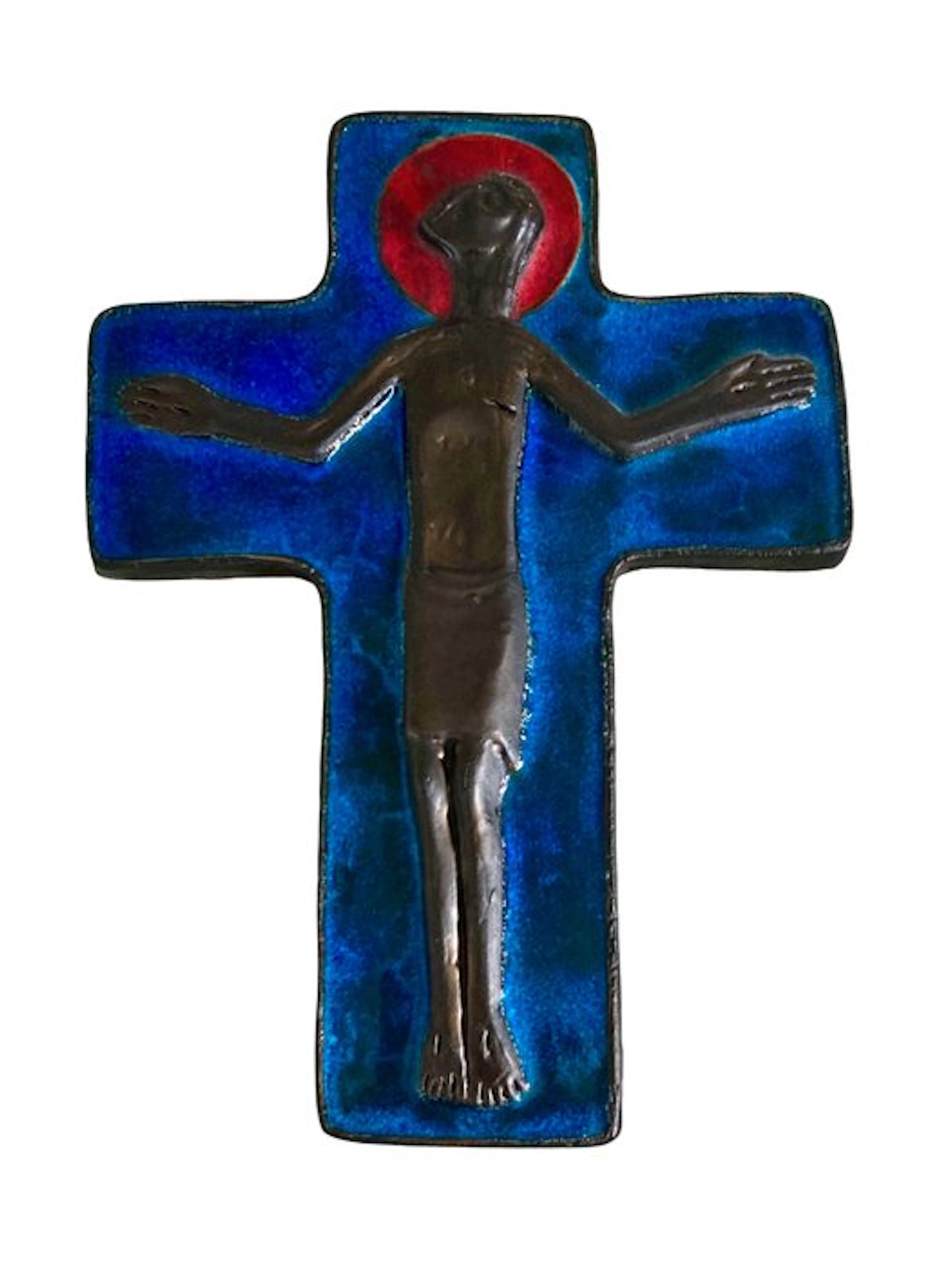 Crucifix - Ceramic - 1950-1960 - Perignem - Rogier Vandeweghe - 22 cm