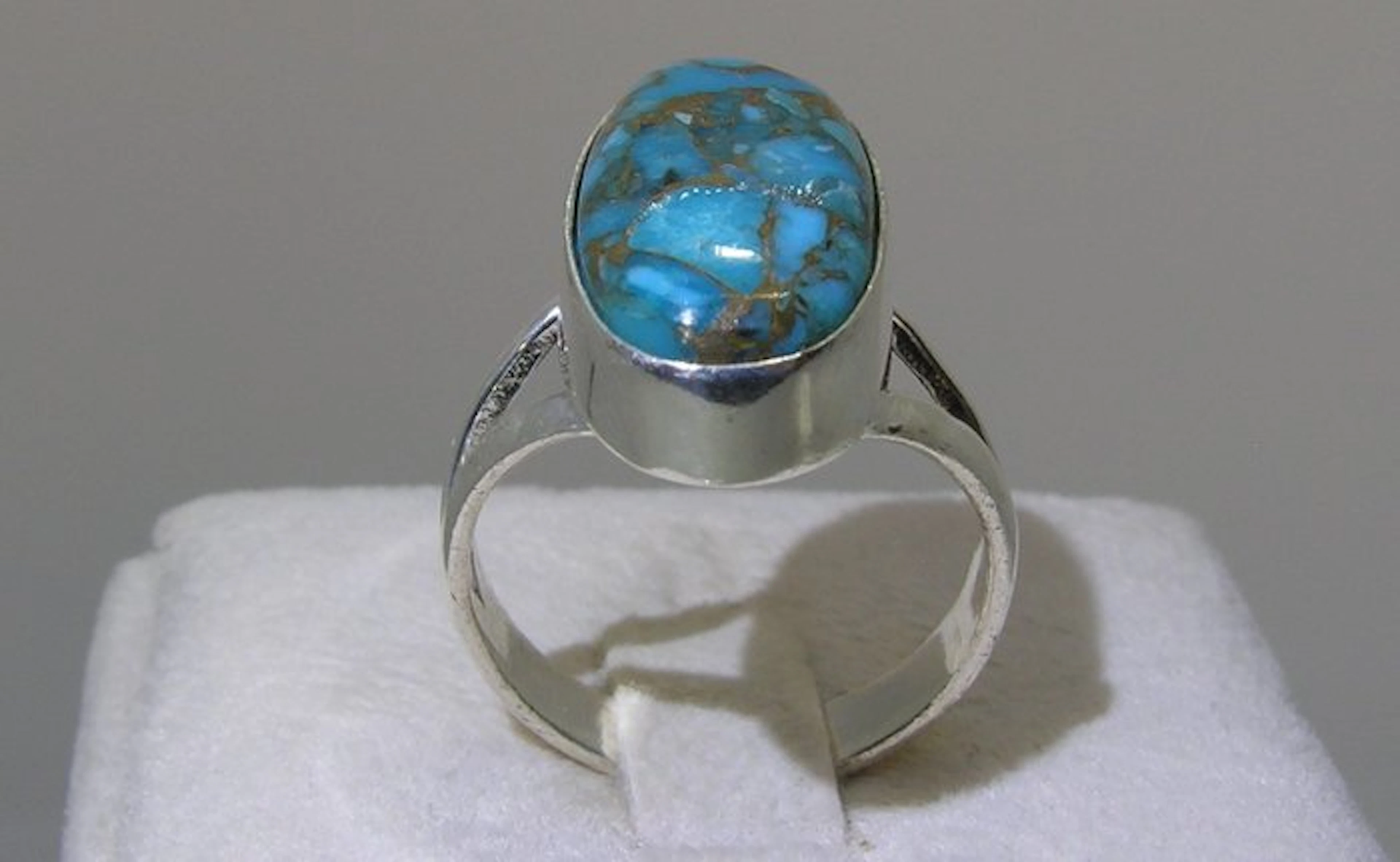 Turquoise Ring - Height: 26.5 mm - Width: 21 mm- 5.3 g - (1)