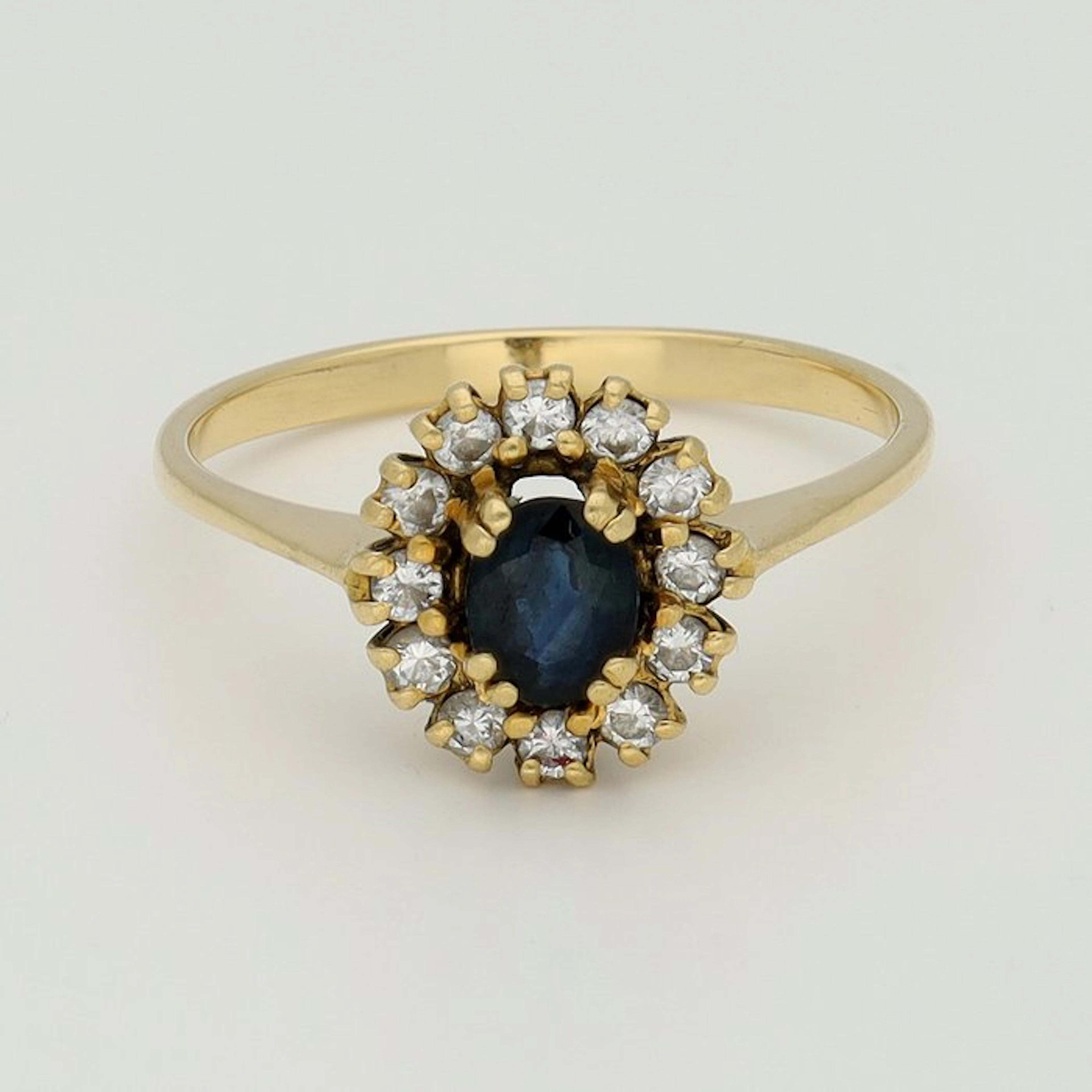 No reserve price - Ring - 18 kt. Yellow gold Diamond (Natural) - Sapphire