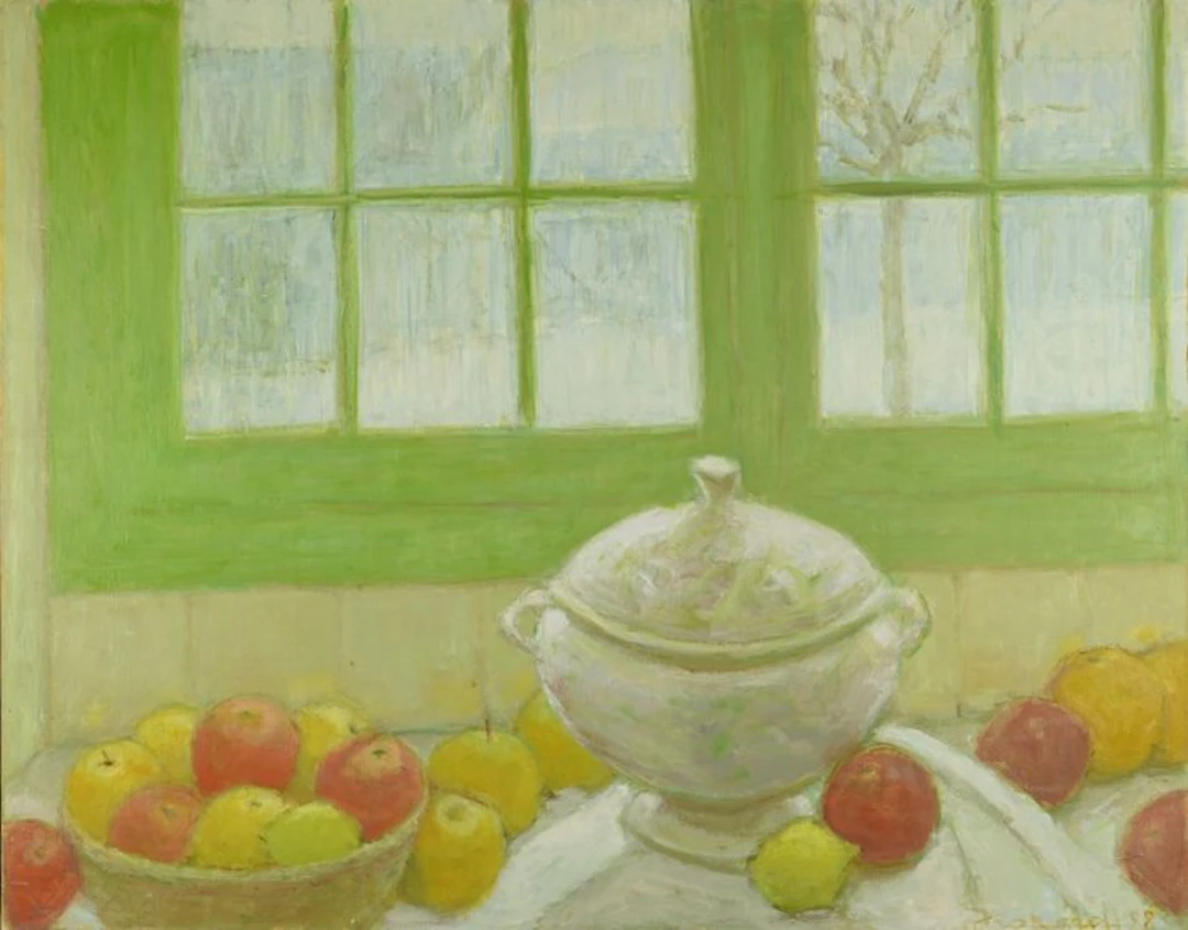Ariane Prokhoroff (1926-2018) - Nature-morte à la fenêtre en hiver