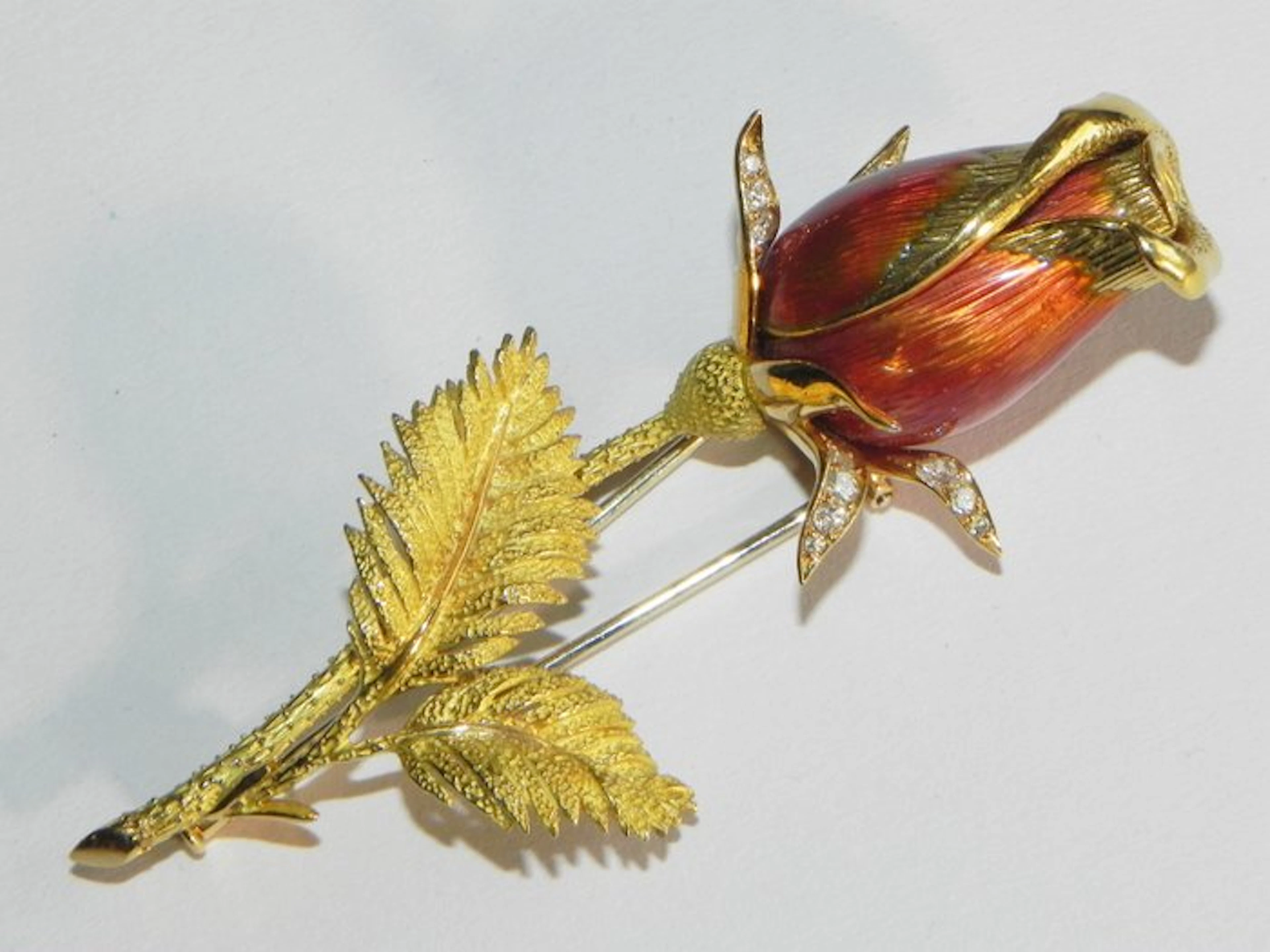 Brooch - 18 kt. Yellow gold Diamond (Natural)