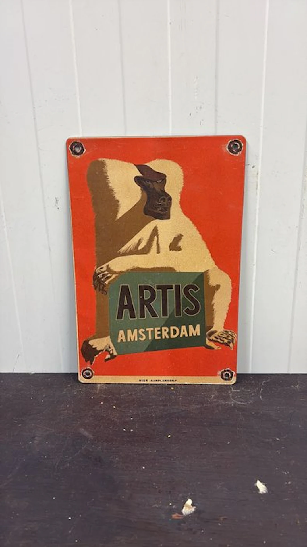 Vintage Artis Amsterdam enamel advertising sign – Zoo...