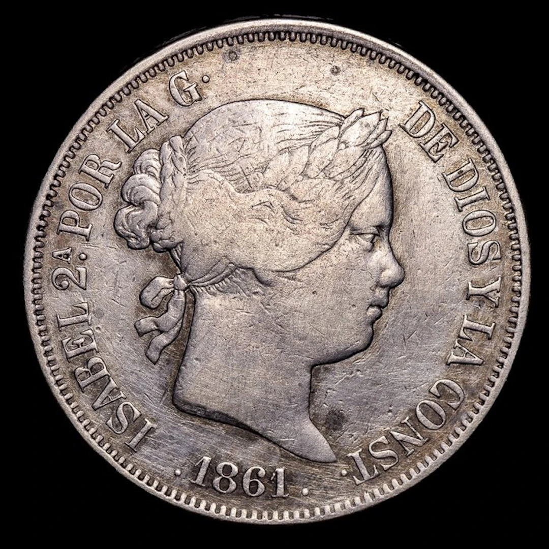 Spain. Isabel II. 20 Reales 1861 - Madrid (No reserve price)