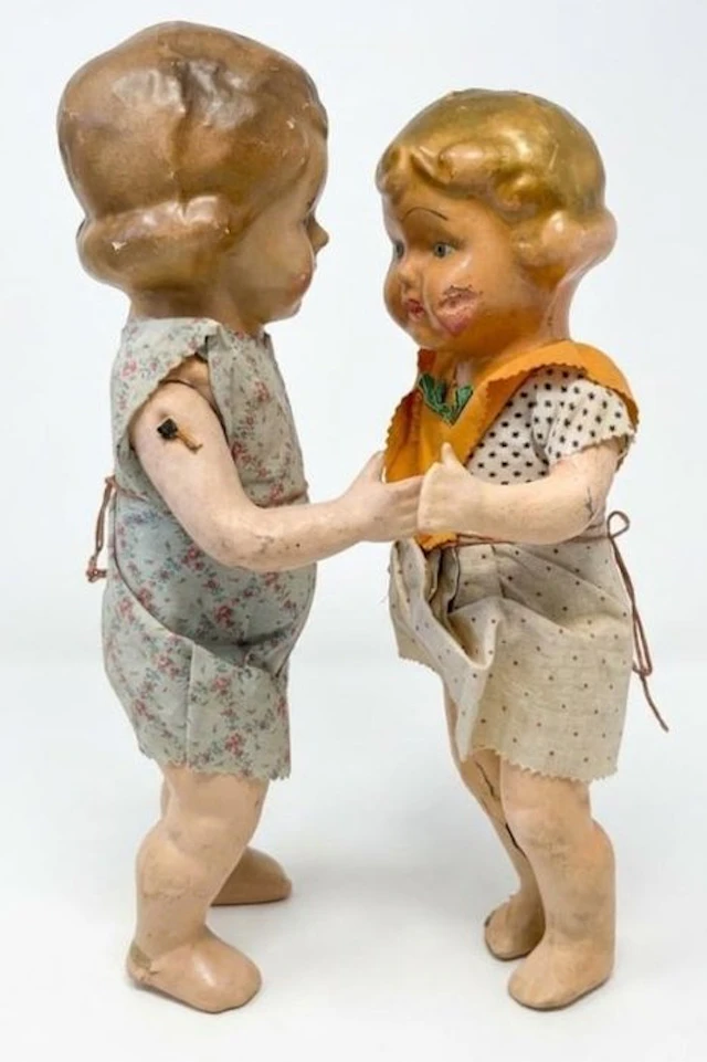 Peponas - Doll (2) articuladas carton piedra - 1930-1940 - Spain