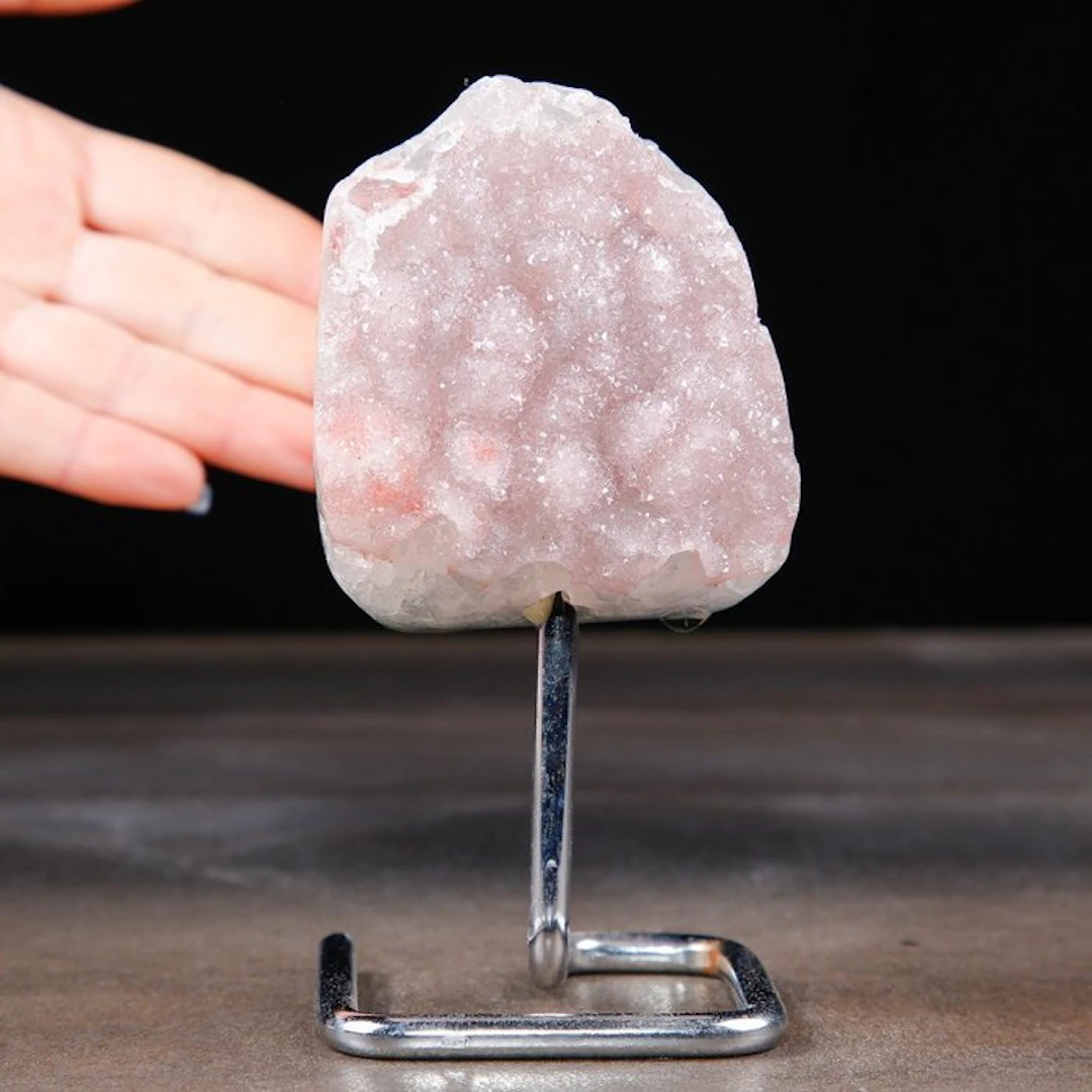 No Reserve - Delicate Pink Quartz Geode - Natural Geode...