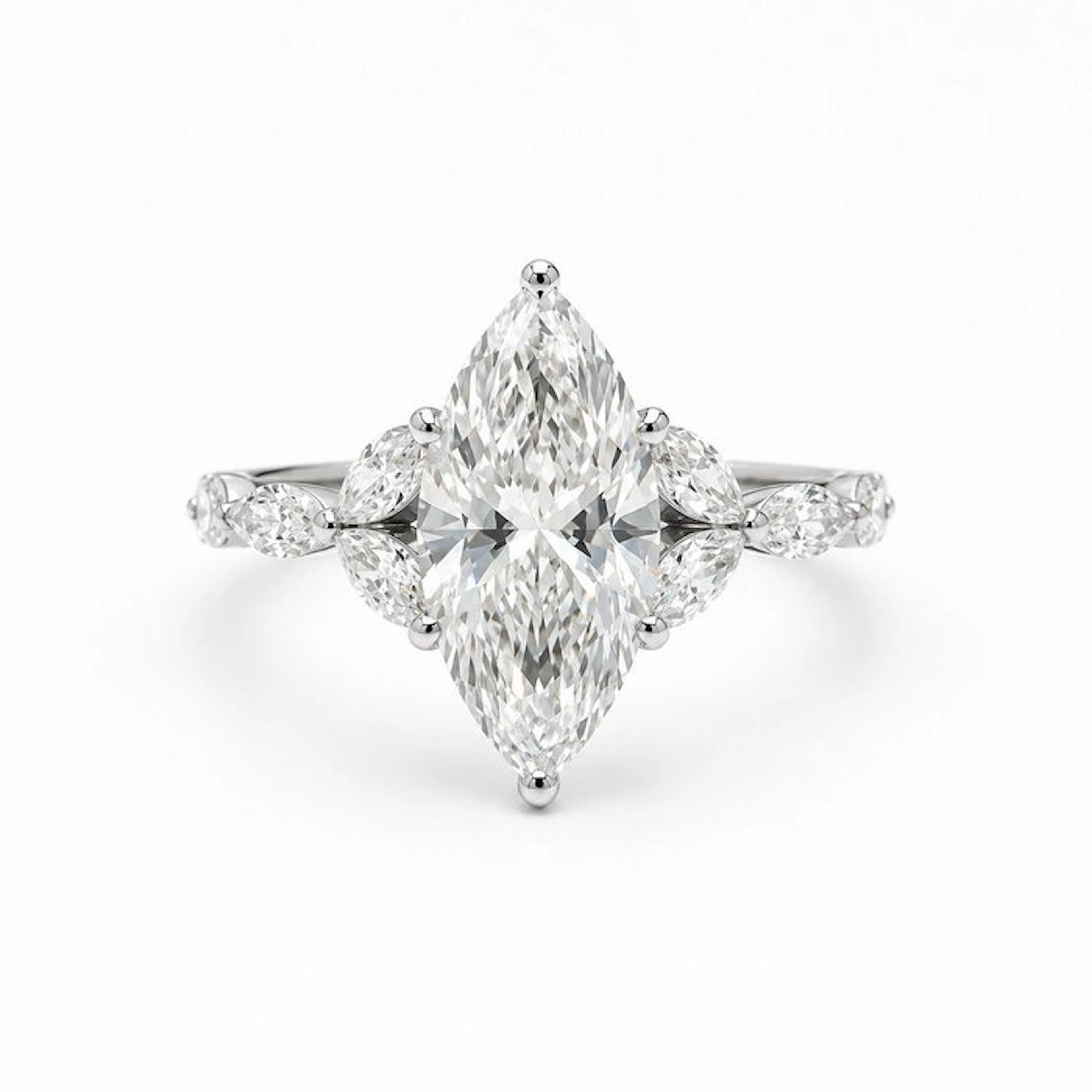 Ring - 14 kt. White gold - 5.04ct. tw. Diamond (Lab-grown) - Diamond