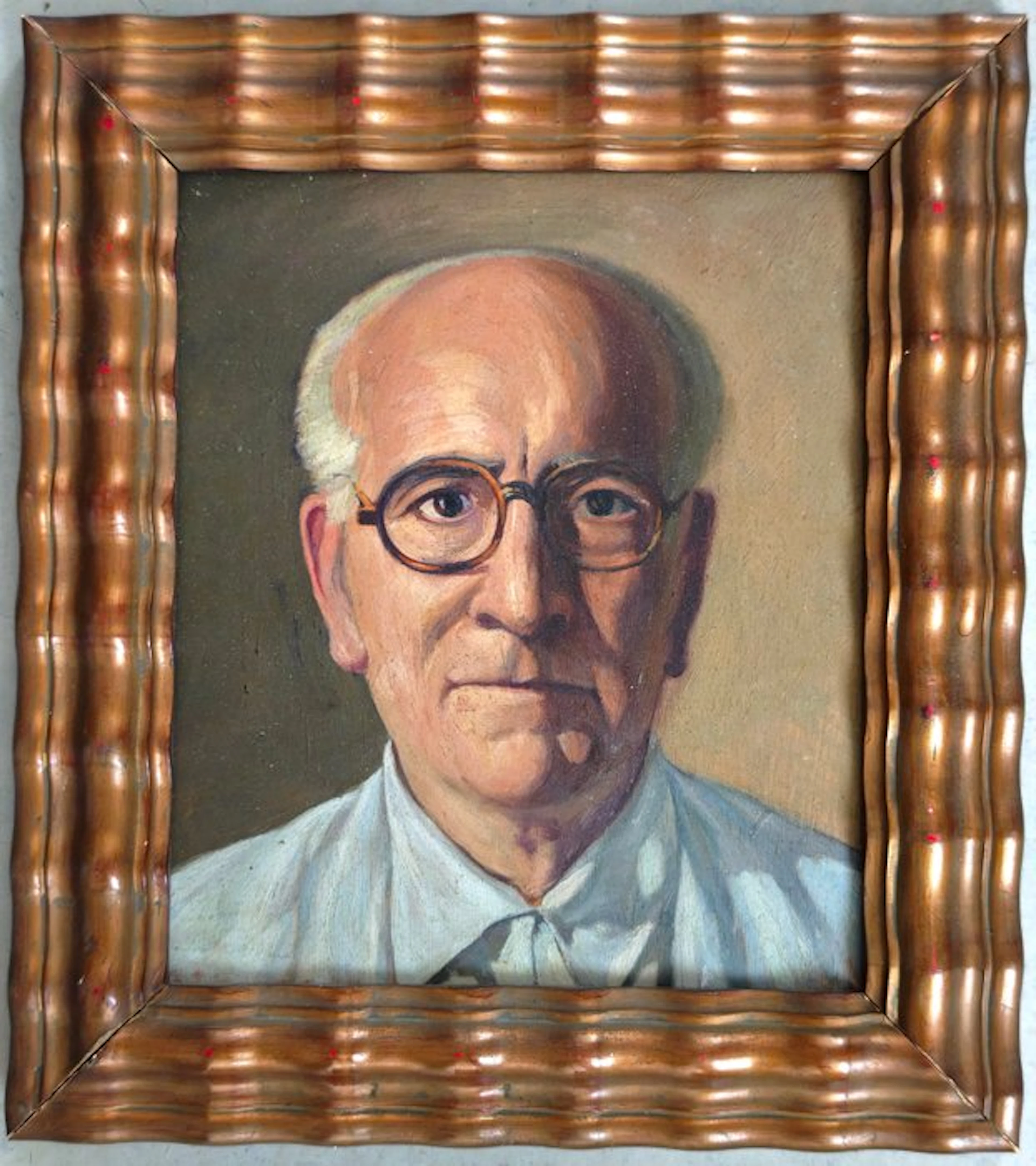 École espagnole (XX) - Portrait d’homme aux lunettes