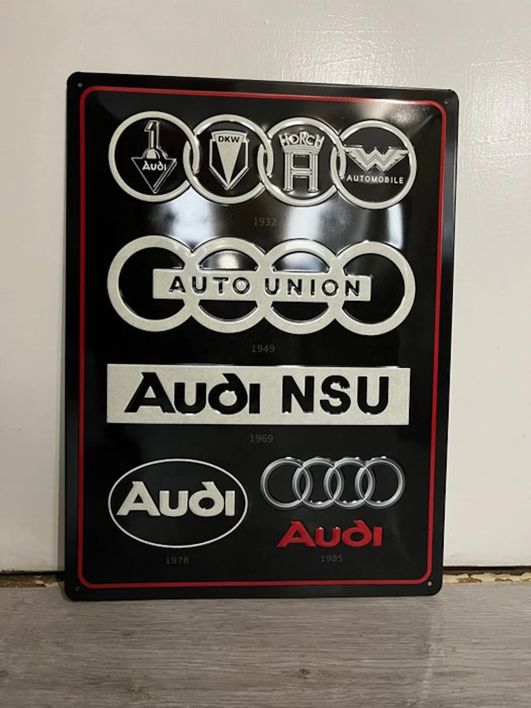 Audi - Audi logo evolution metal sign - Sign - Metal