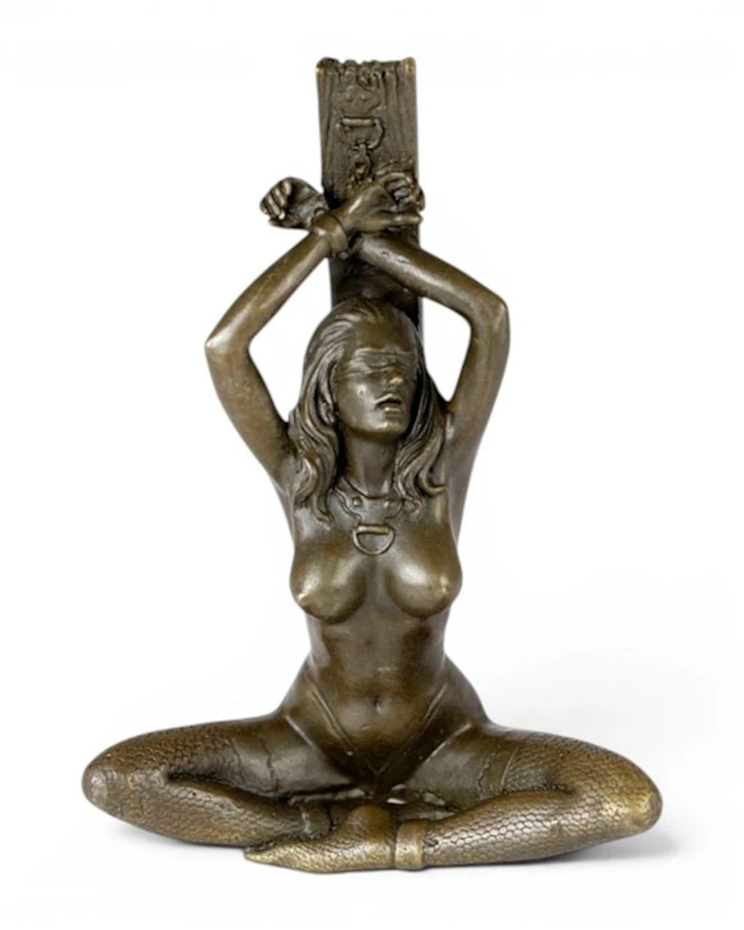 J. Patoue - Sculpture, Blindfolded Female - 14 cm - Bronze