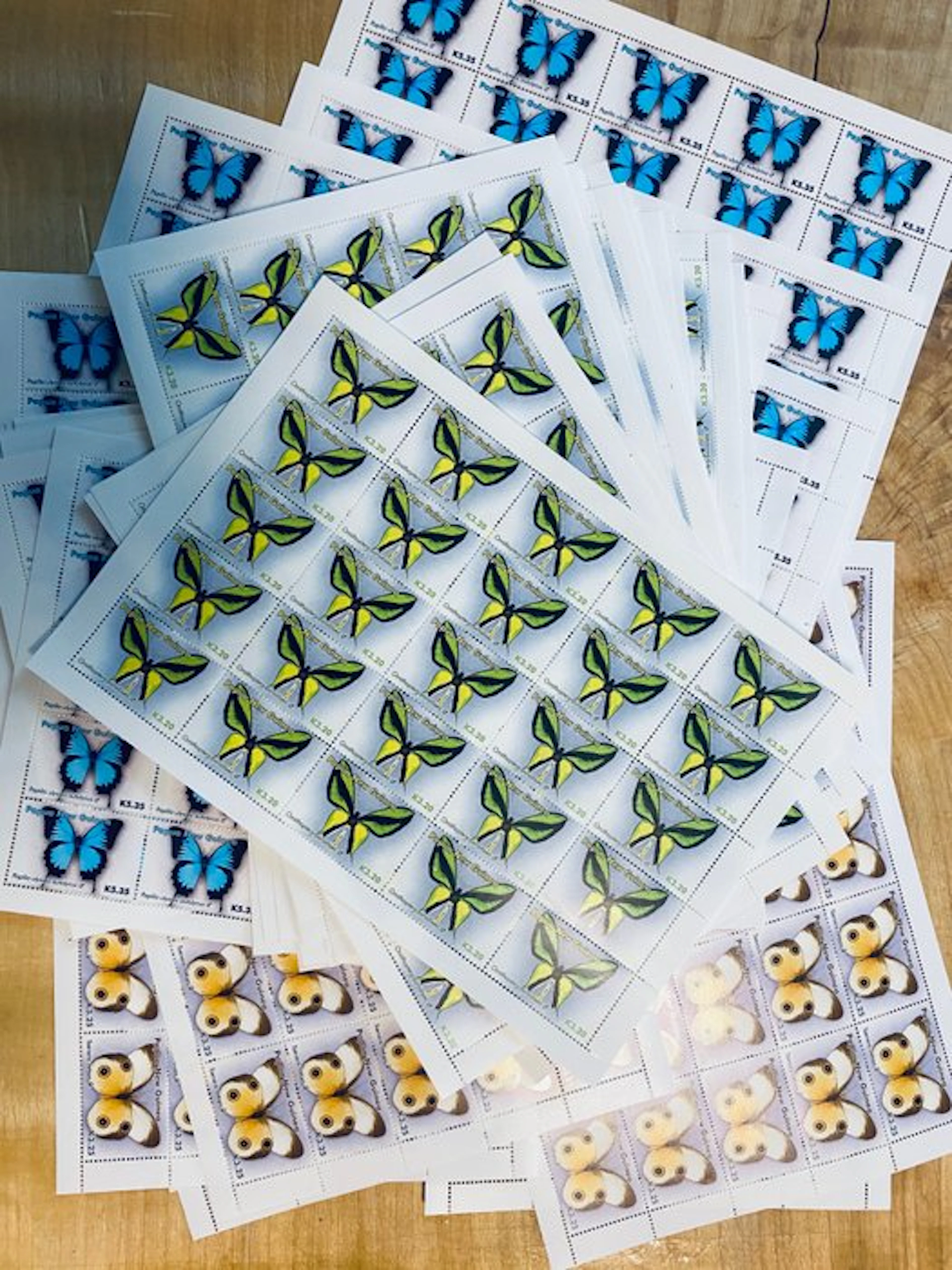 Papua New Guinea - Batch of butterflies – 3 different...
