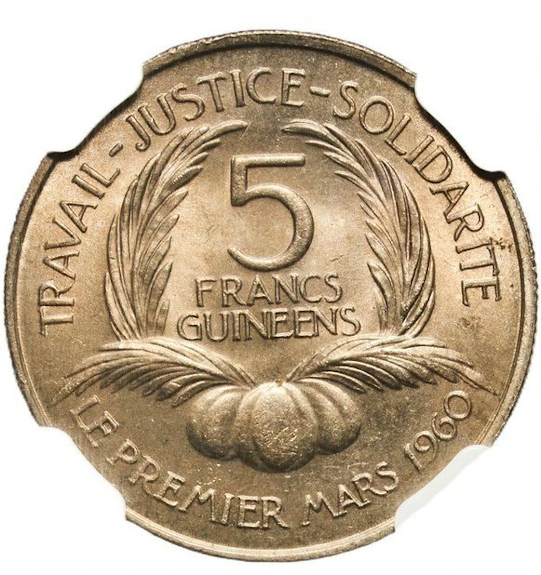 Guinea. 5 Francs 1962 - NGC MS64
