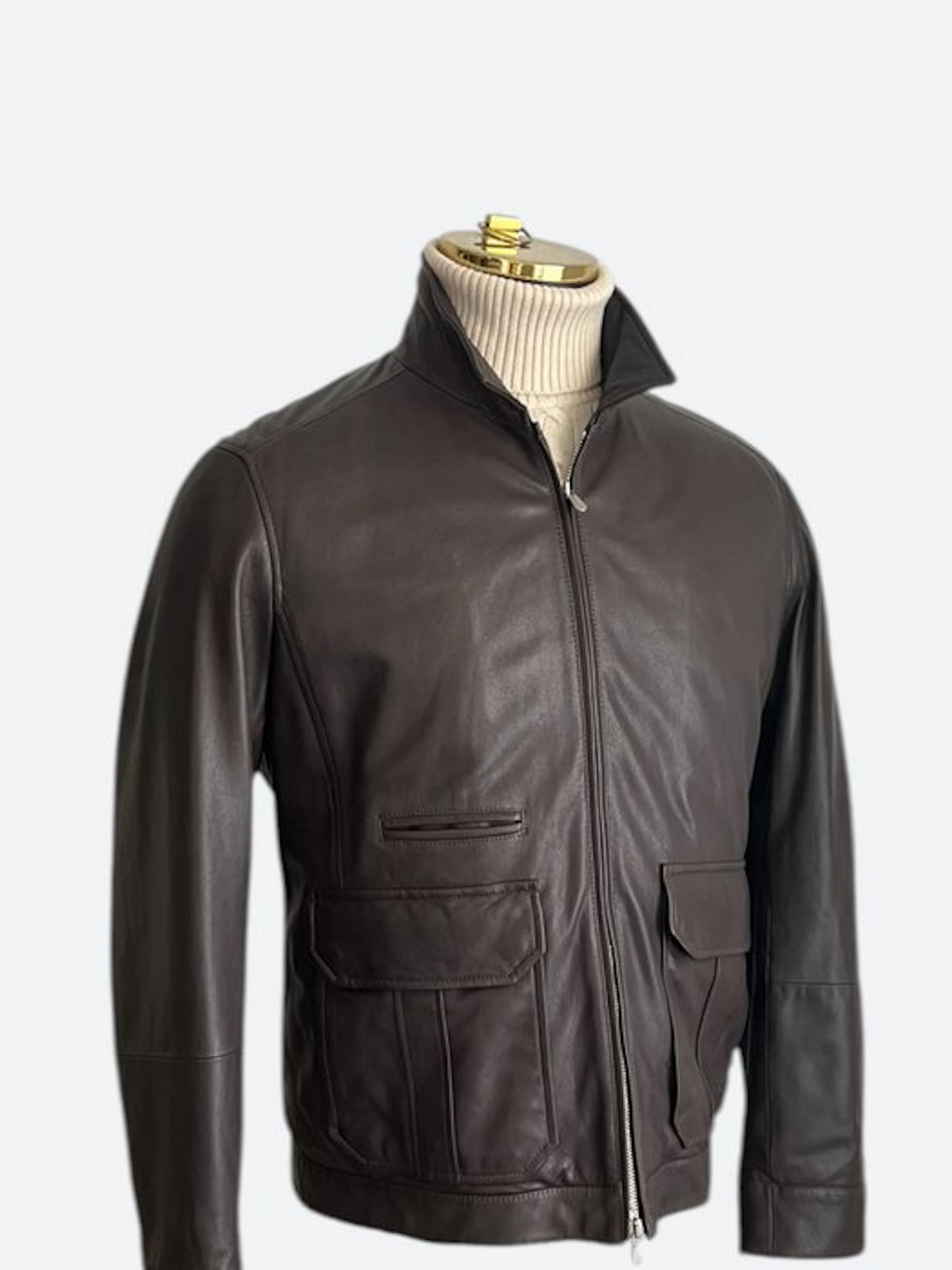 Brunello Cucinelli Eco Feather Leather Jacket - Down jacket